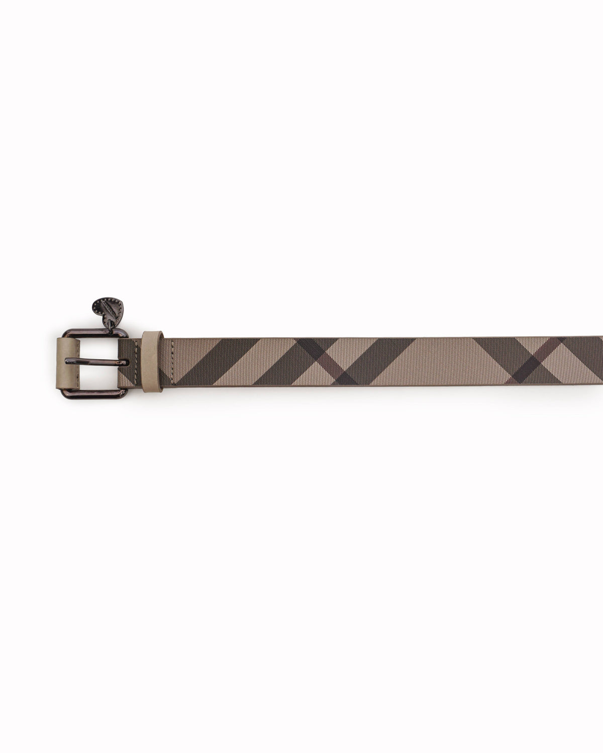 Burberry Grey Check Coated Canvas Pin Buckle Belt