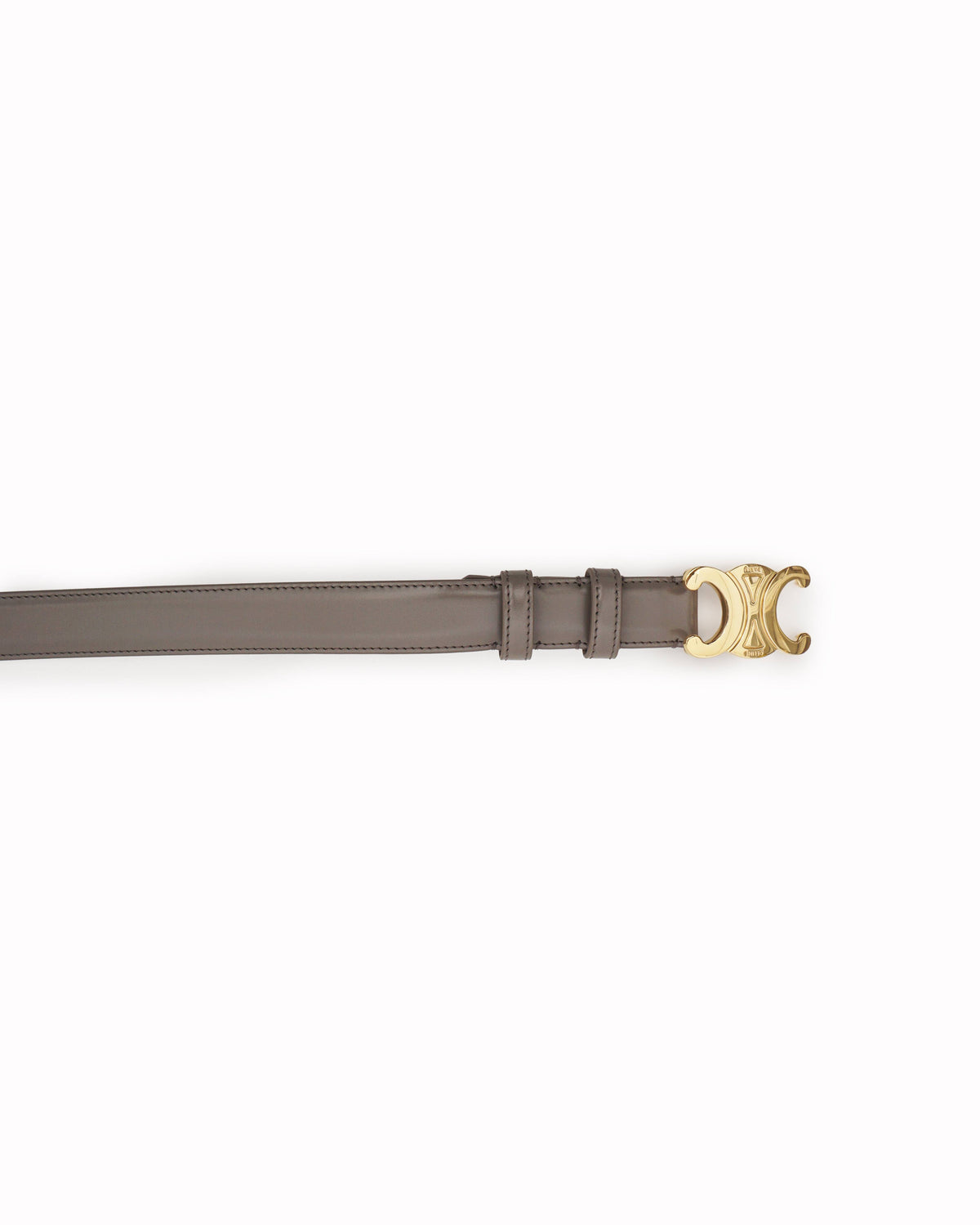 Celine Triomphe Taupe Taurillon Leather Belt