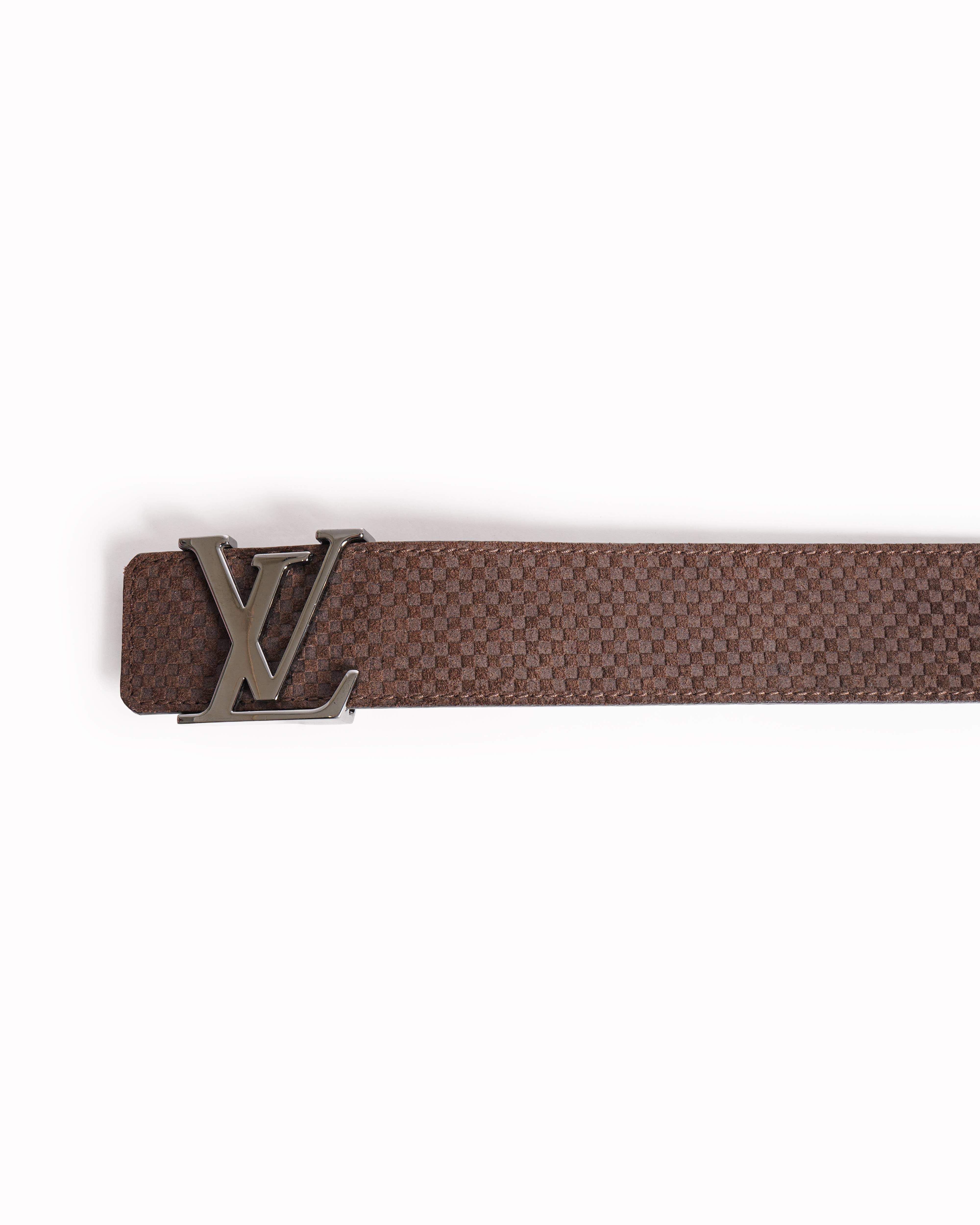 Louis vuitton brown textured belt
