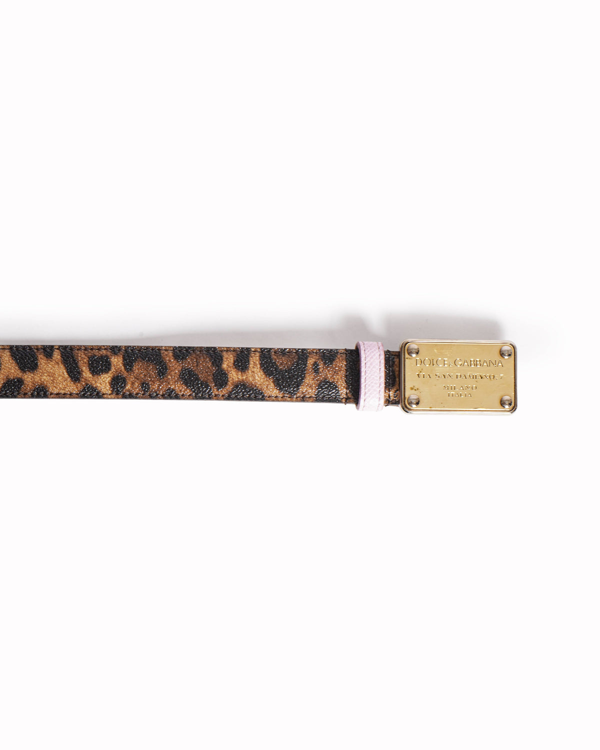 Dolce & Gabbana Leopard Print Logo Plaque Belt