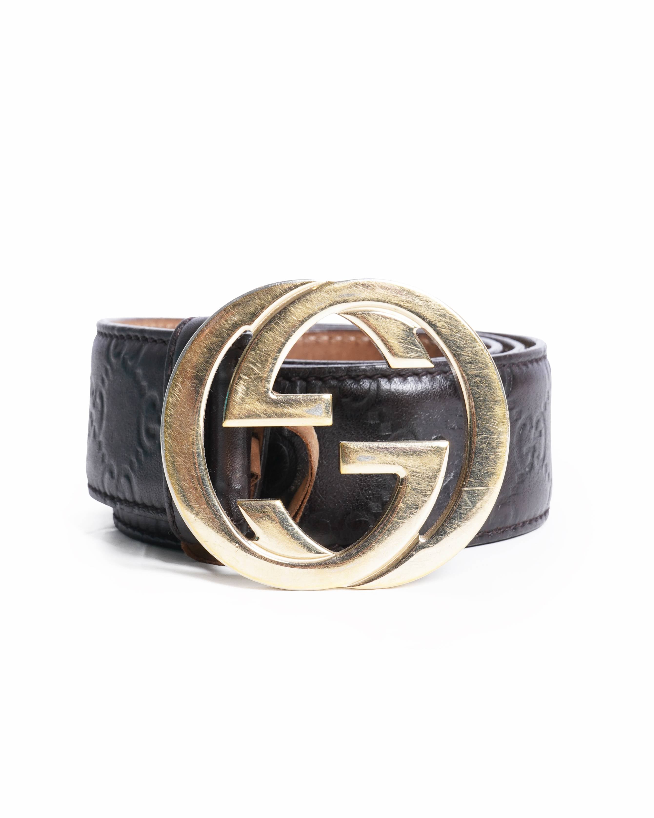 Gucci GG Monogram Embossed Women's Belt In Brown