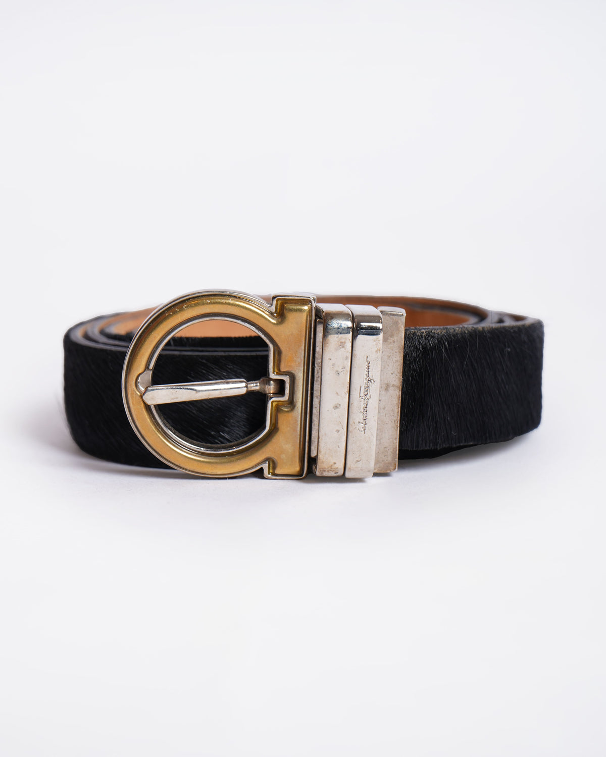 Salvatore Ferragamo black leather belt