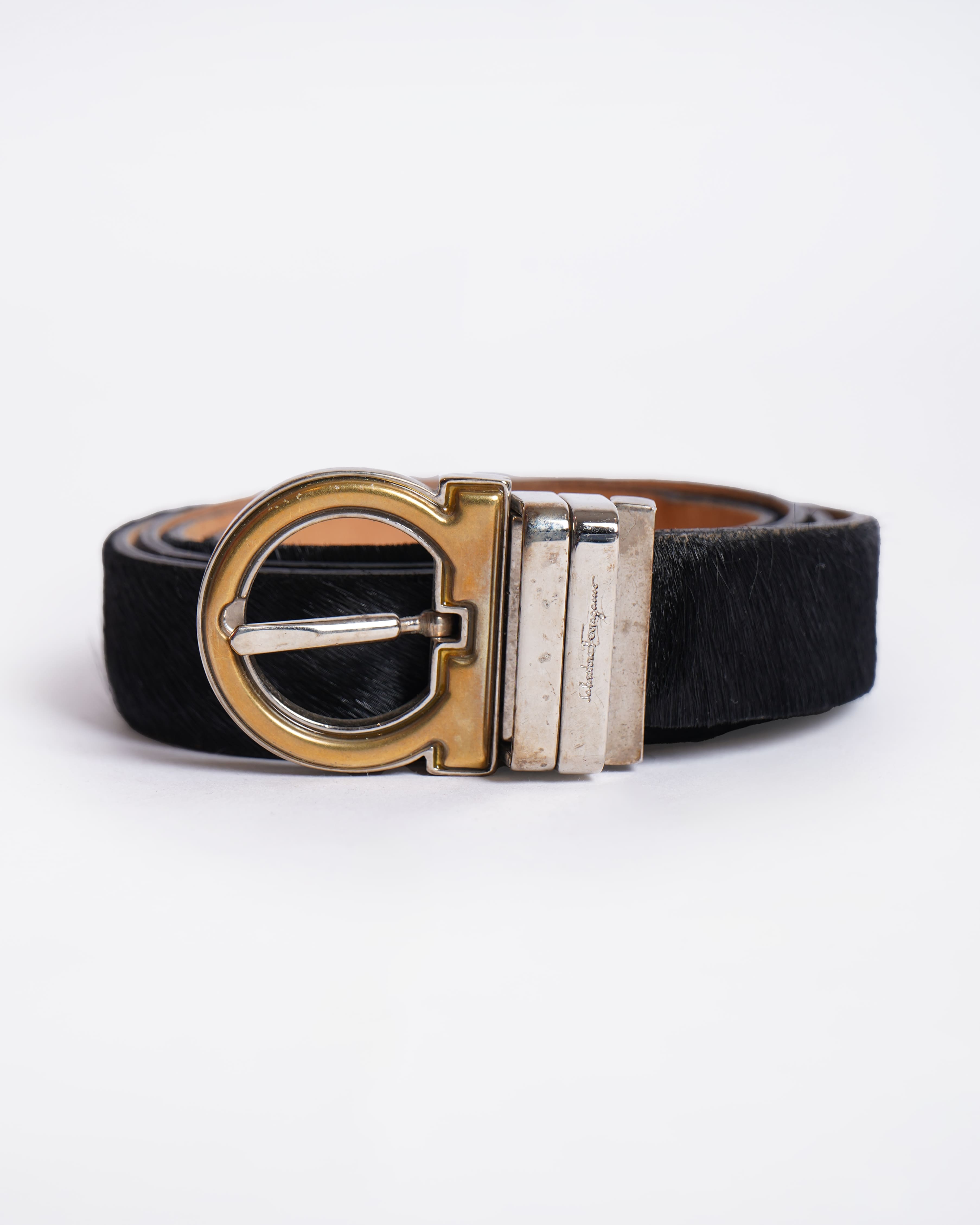 Salvatore Ferragamo black leather belt