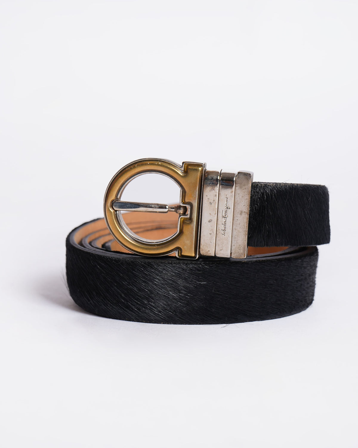 Salvatore Ferragamo black leather belt