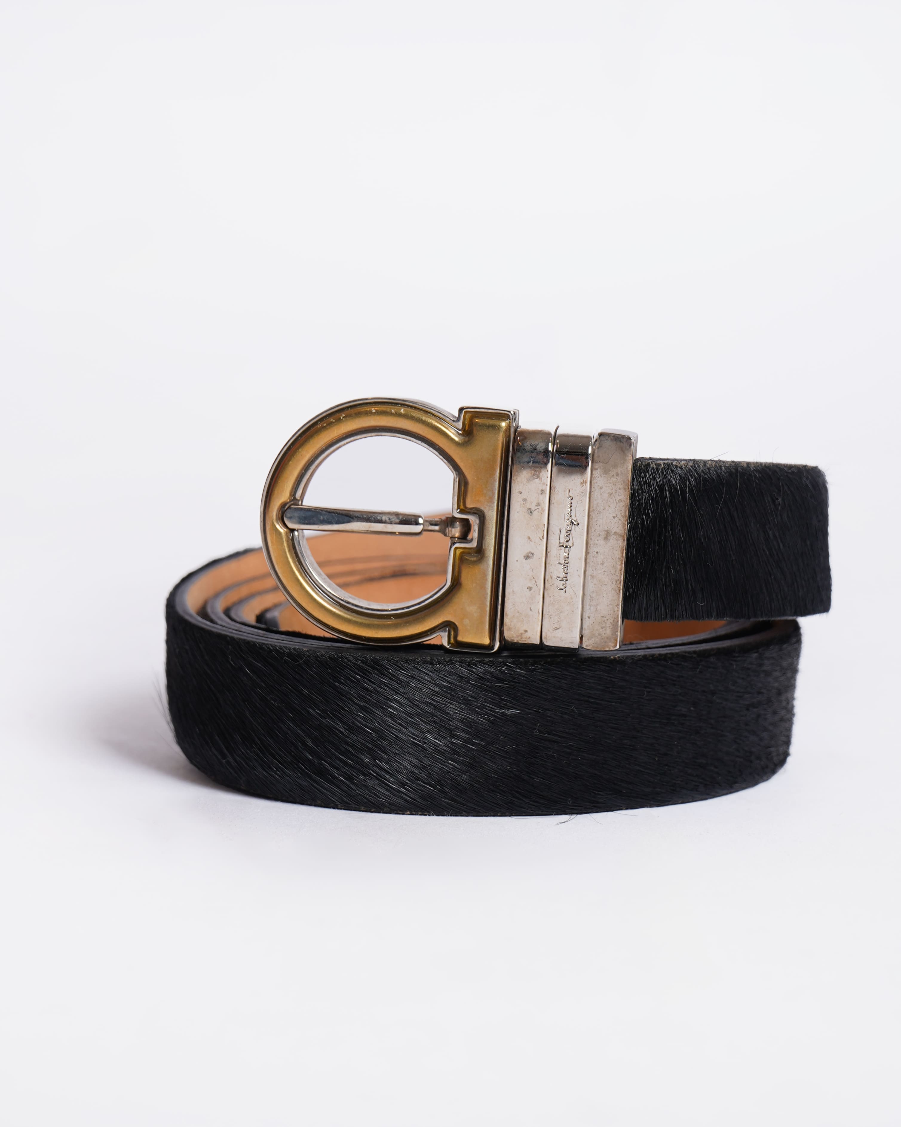 Salvatore Ferragamo black leather belt