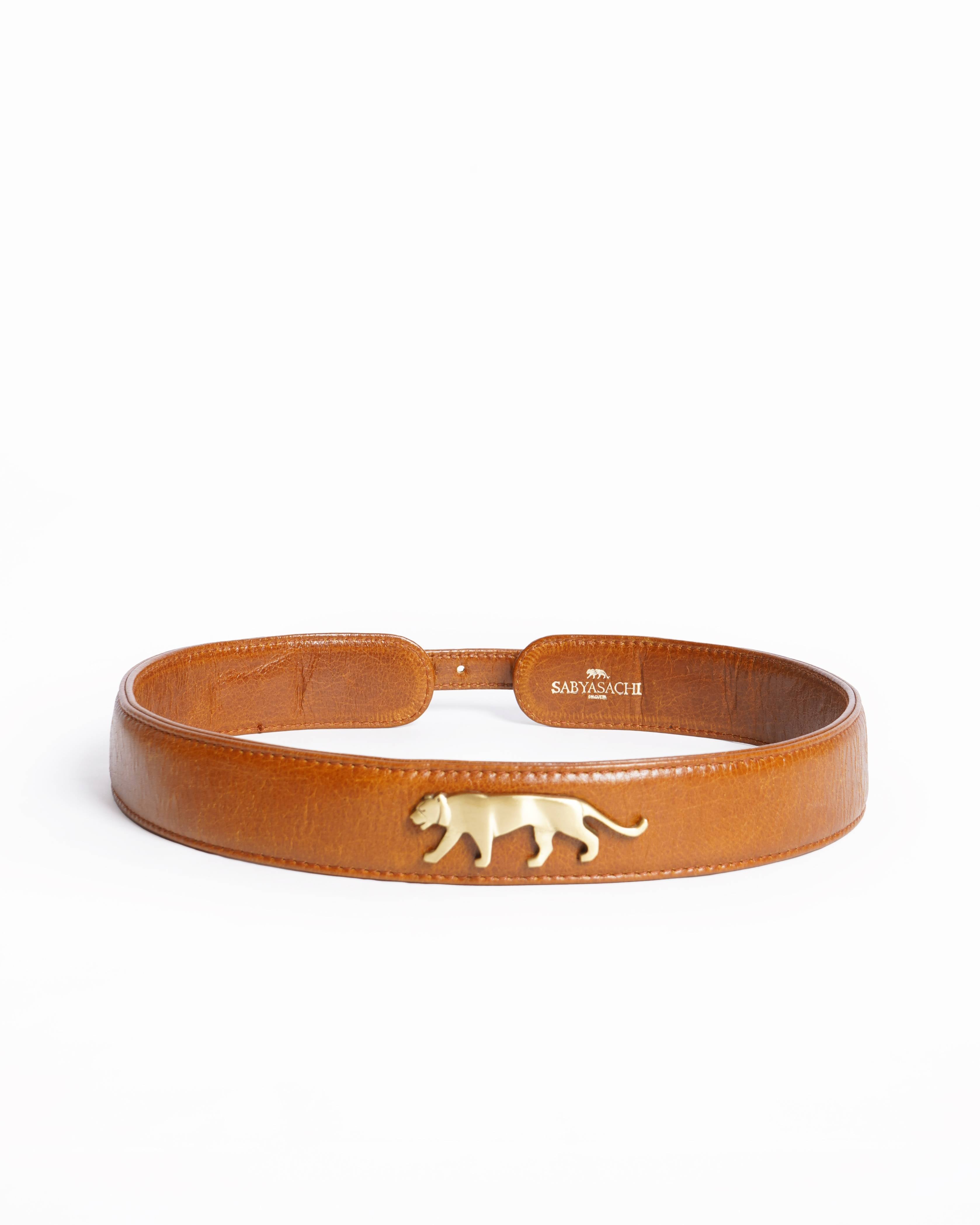 Sabyasachi royal Bengal tiger leather belt in brown