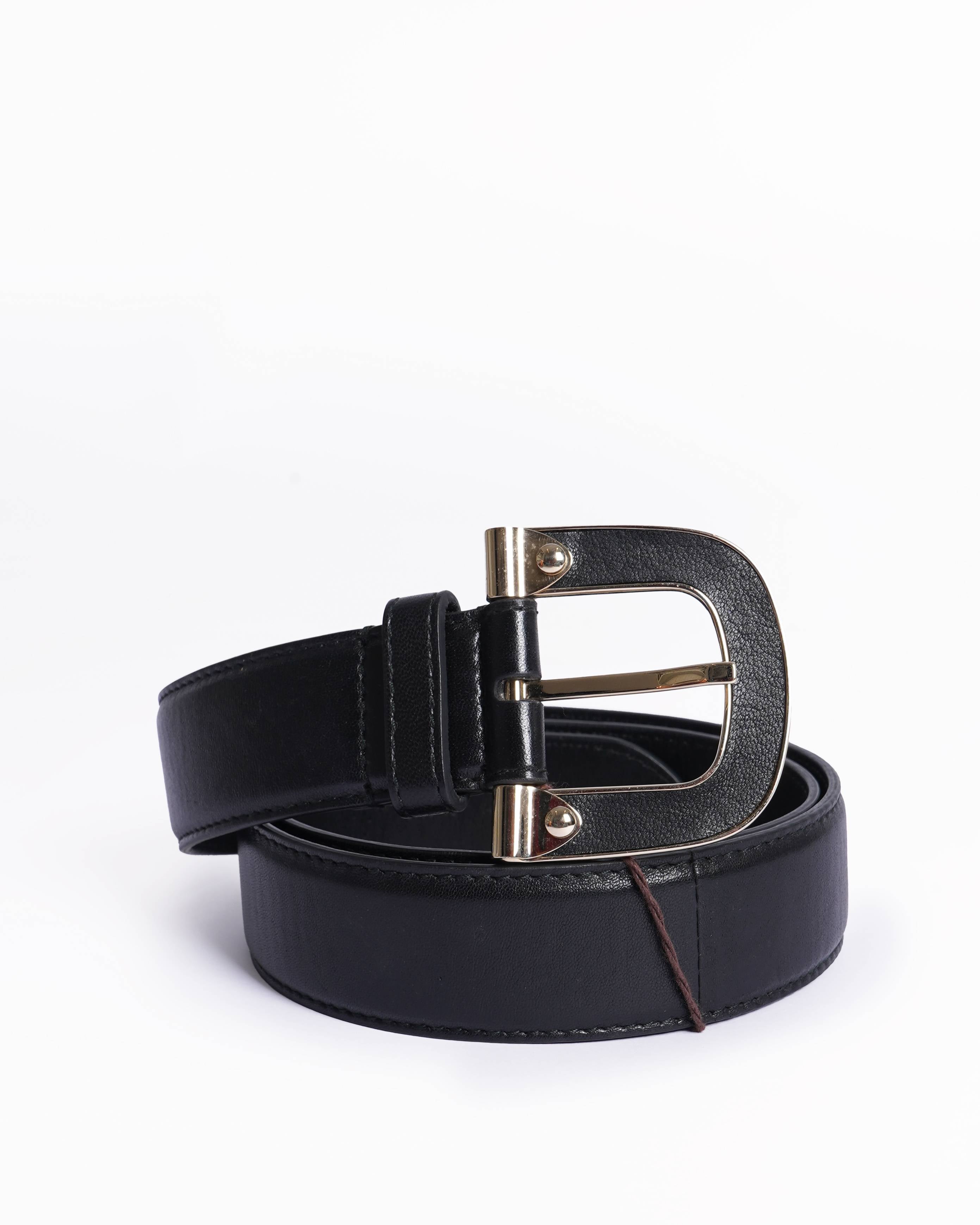 New Bally Black Leather belt