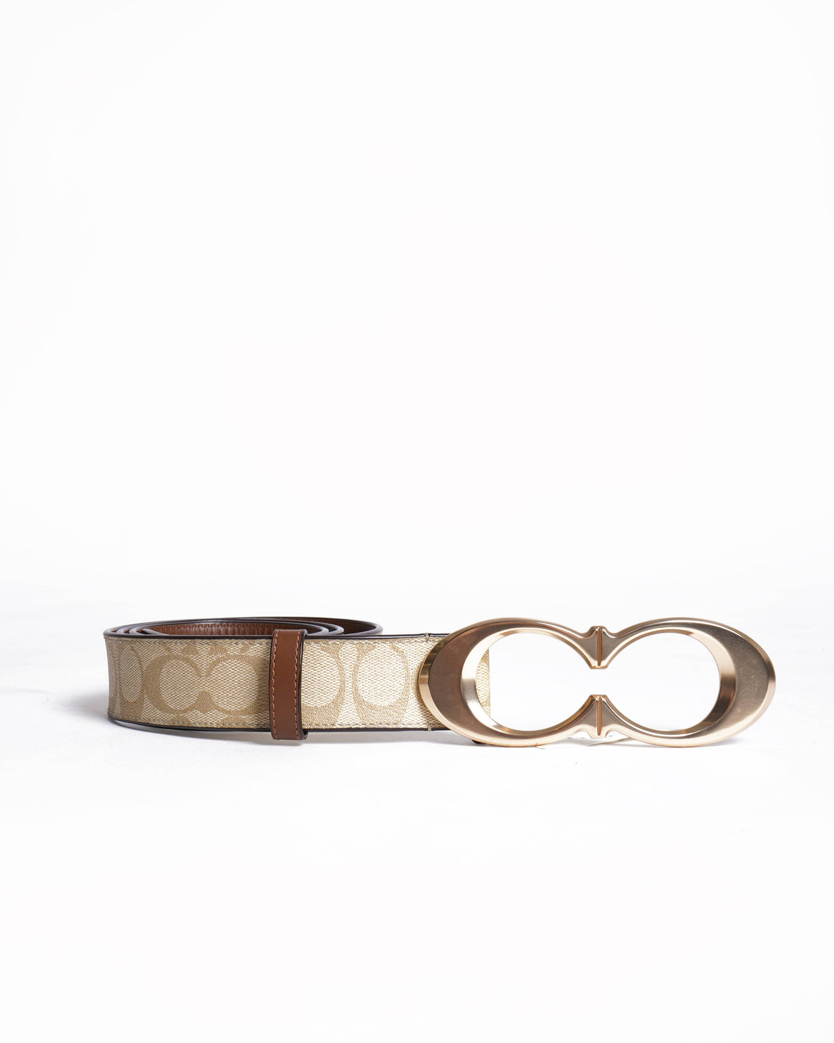 New Coach Kissing C Buckle Signature Belt