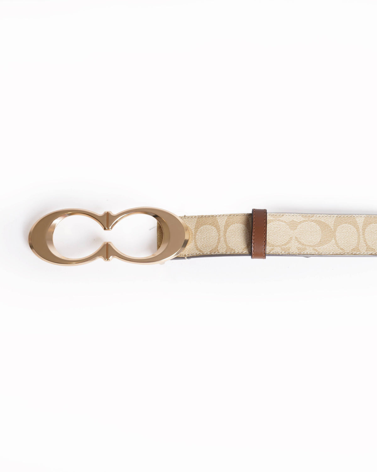 New Coach Kissing C Buckle Signature Belt
