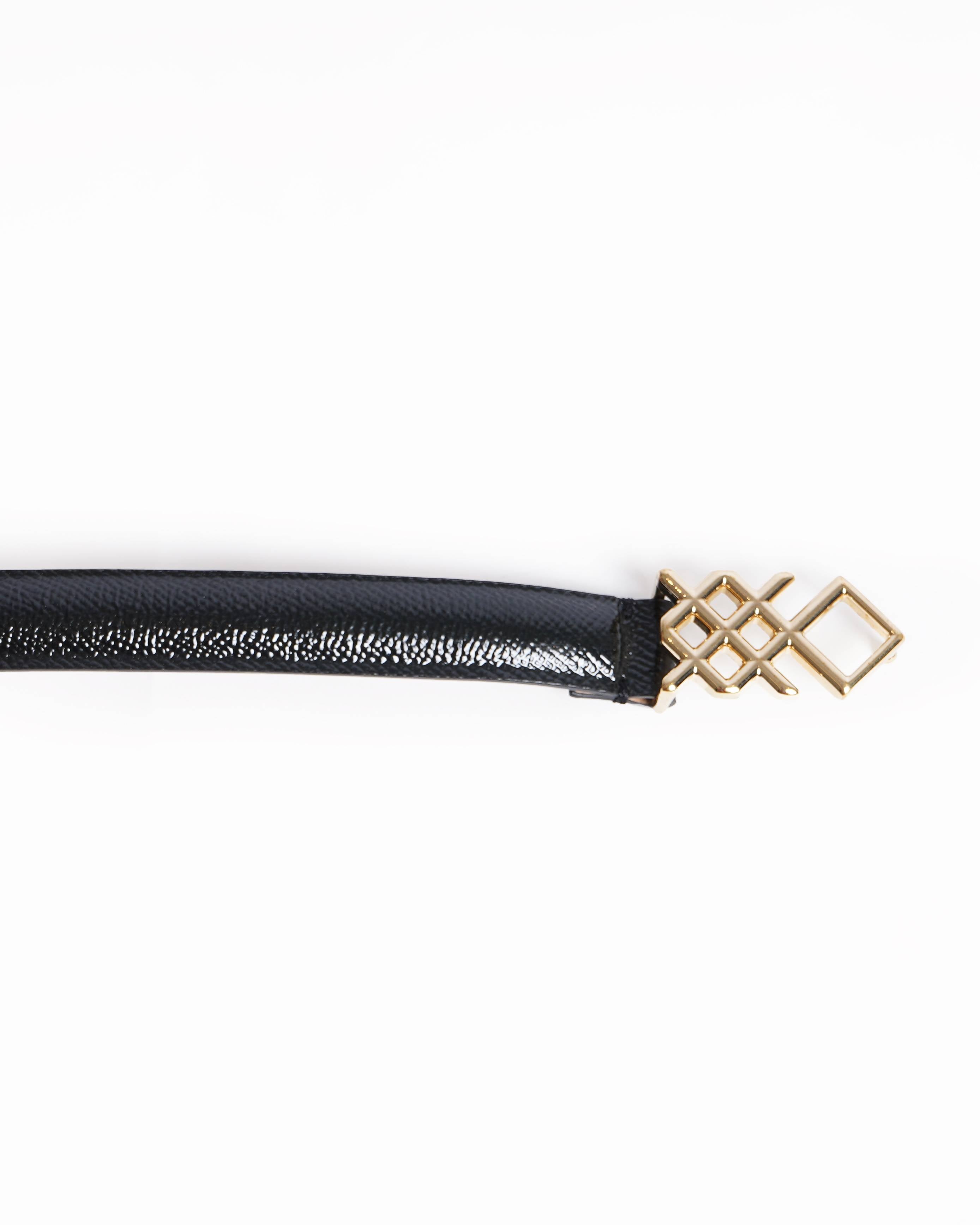 Burberry Slim Black Embossed Leather belt
