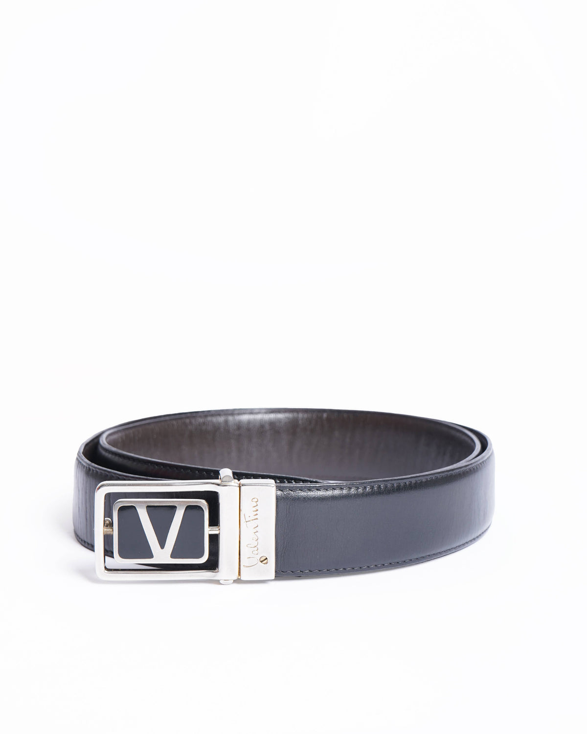 Vintage Valentino Black Leather Belt