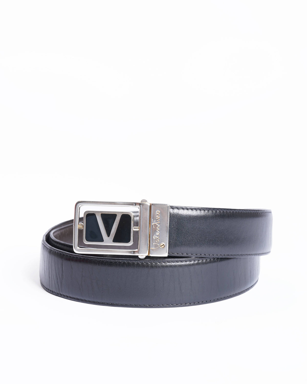 Vintage Valentino Black Leather Belt