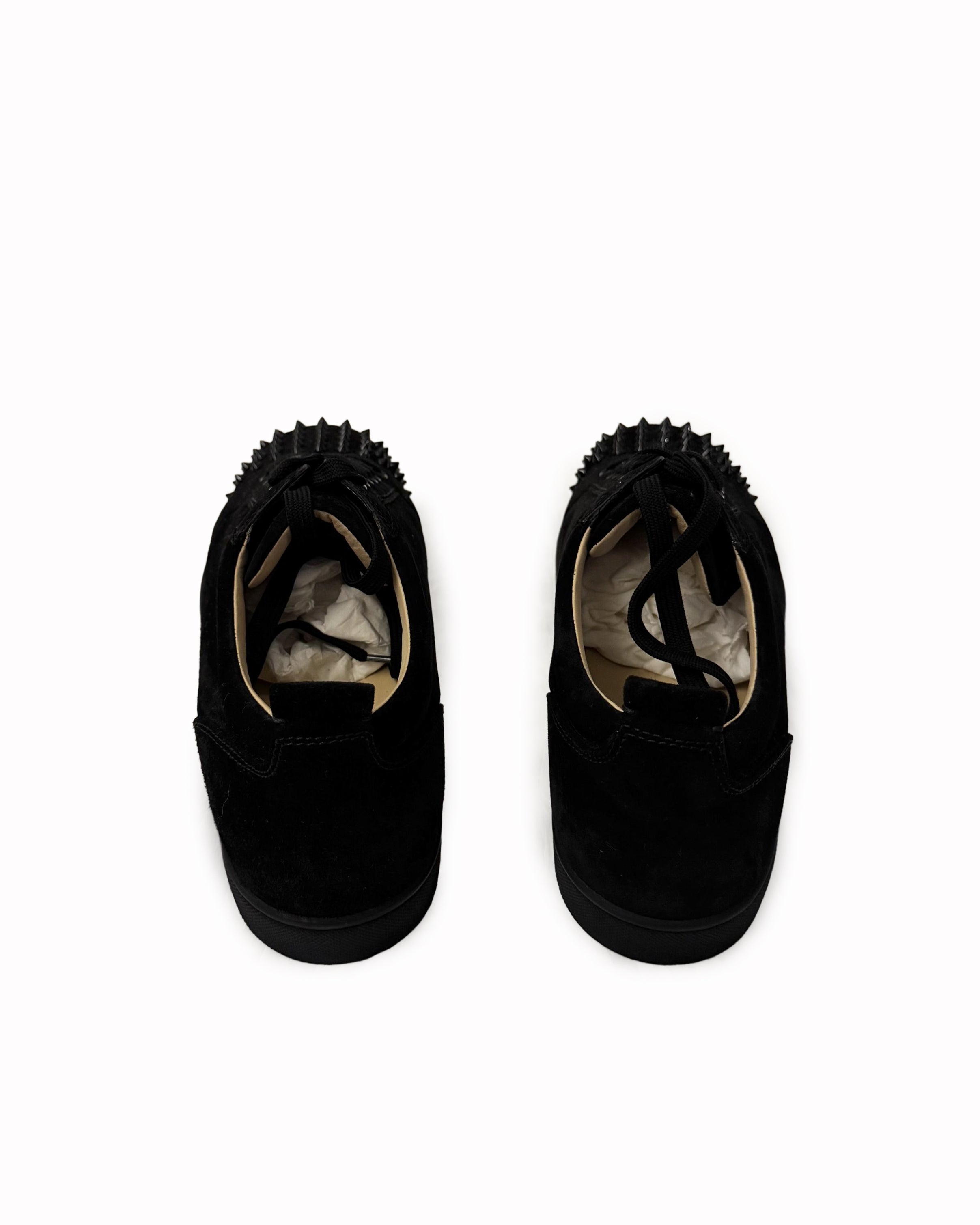 Christian Louboutin Suede Louise Spike Low Top Sneakers in Black