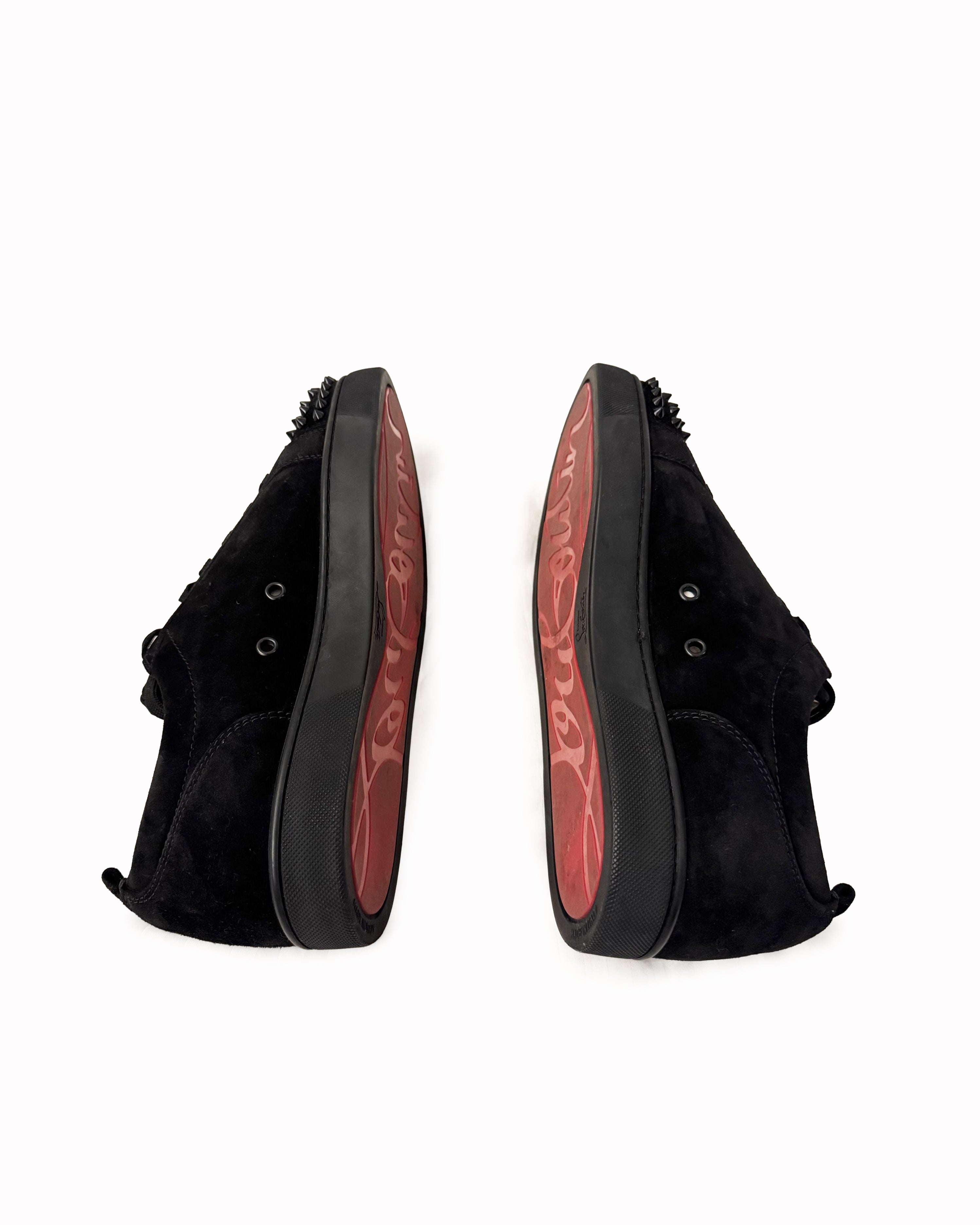 Christian Louboutin Suede Louise Spike Low Top Sneakers in Black