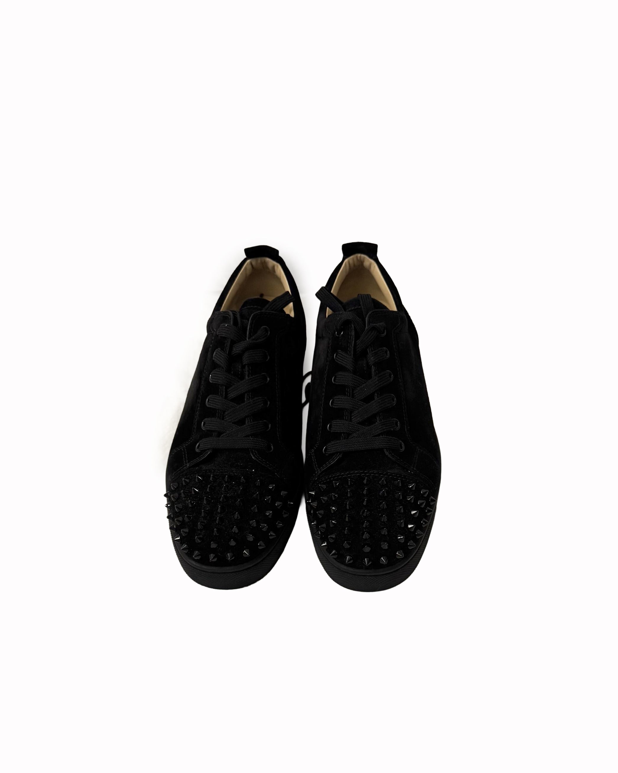 Christian Louboutin Suede Louise Spike Low Top Sneakers in Black