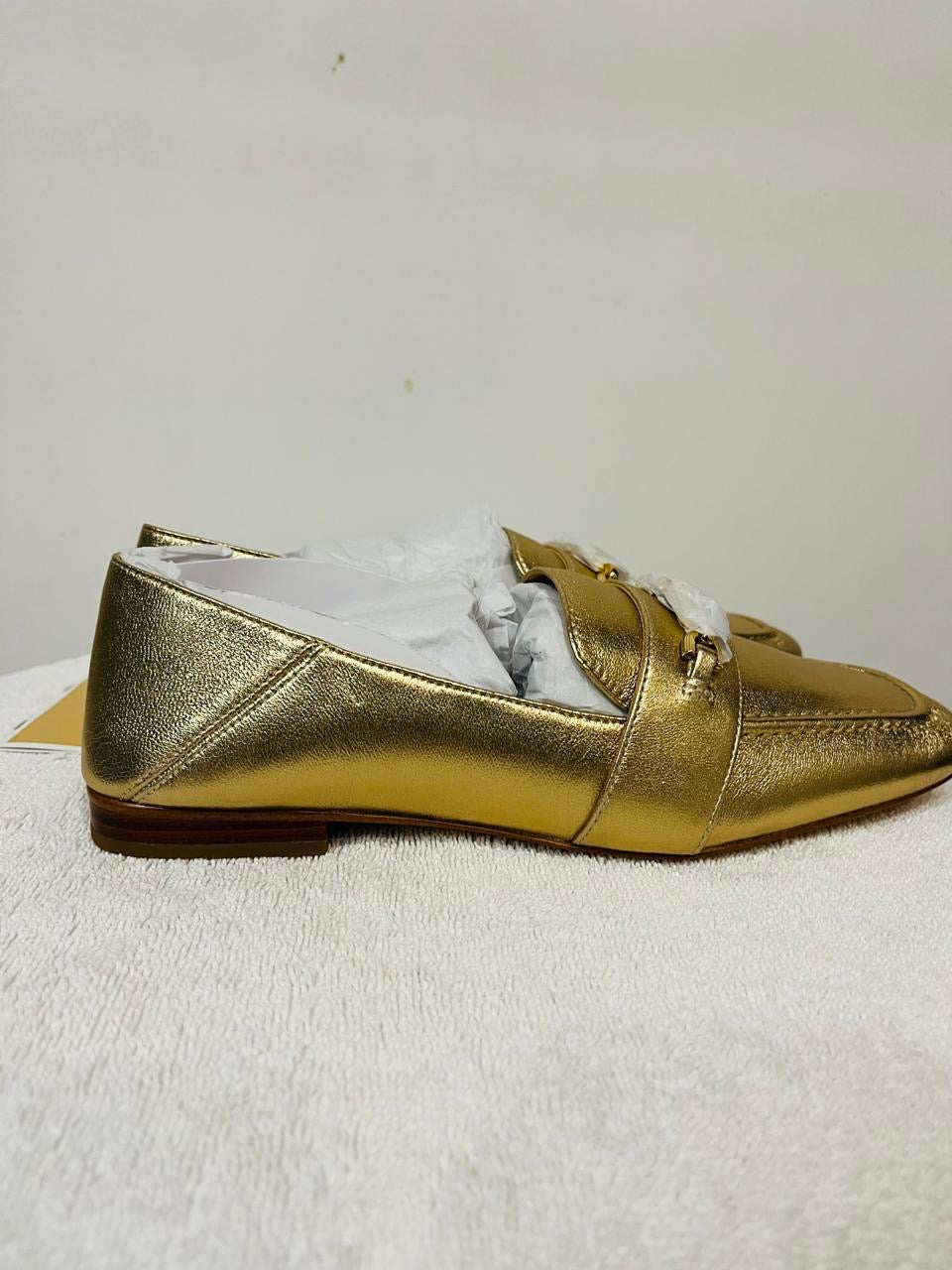 New Michael Kors Gold Loafers