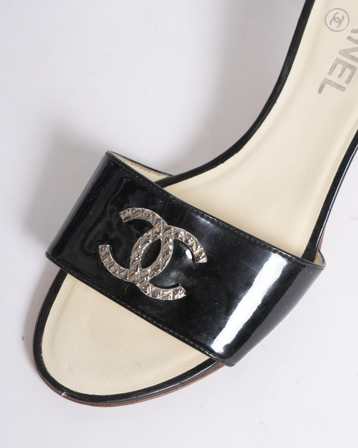 Chanel Black Leather Kitten Heels