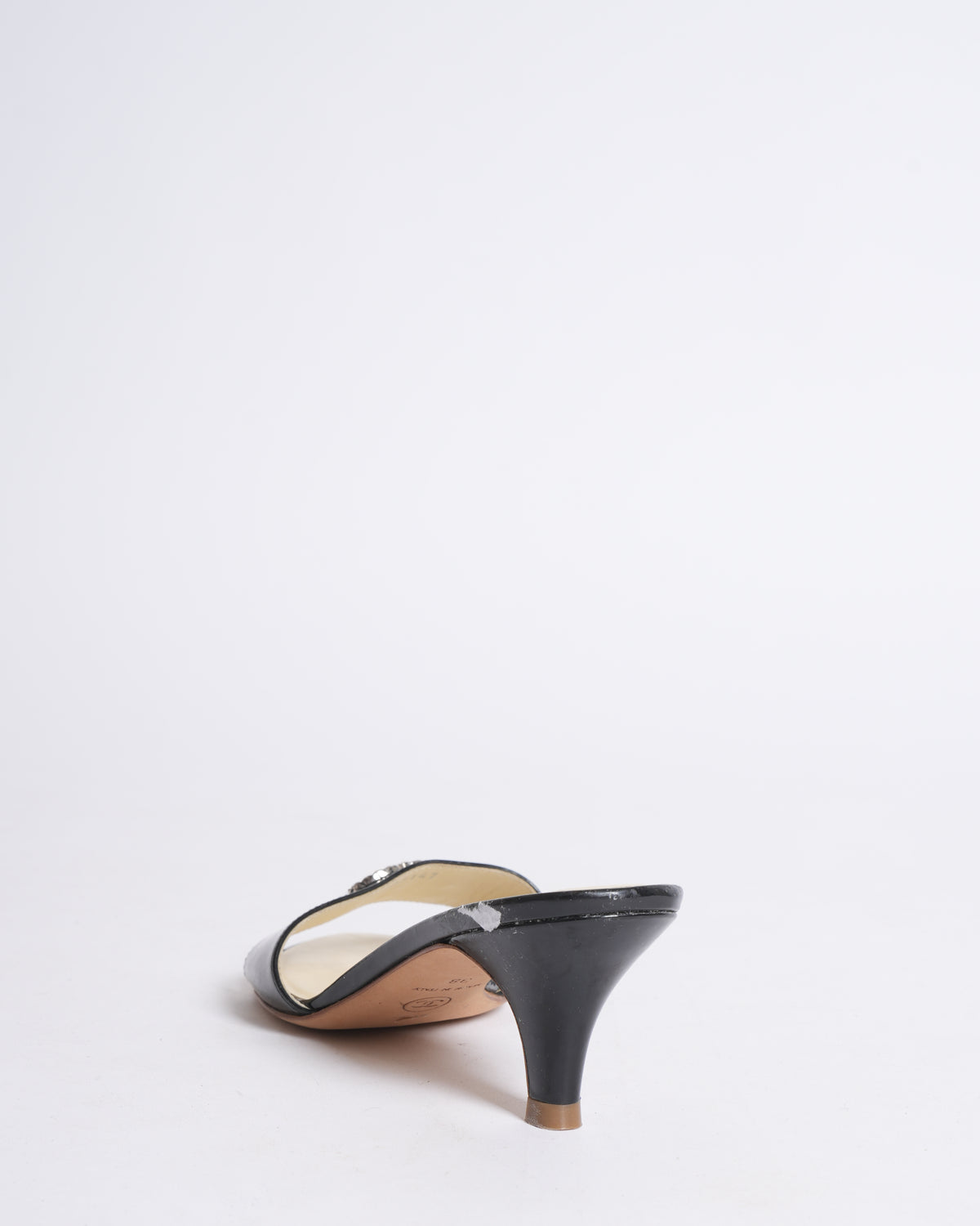 Chanel Black Leather Kitten Heels