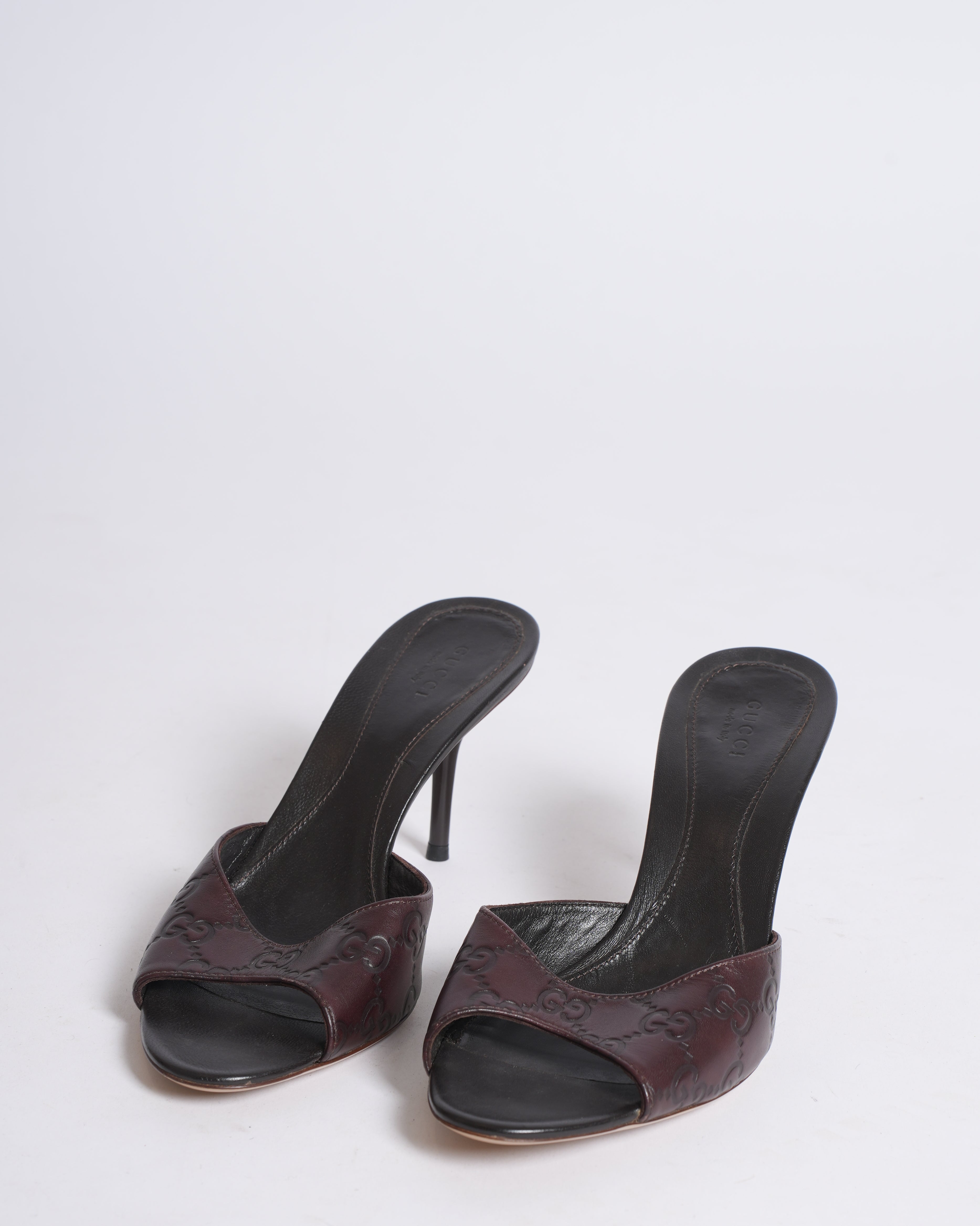 Gucci Brown Guccissima Leather Slide Sandals