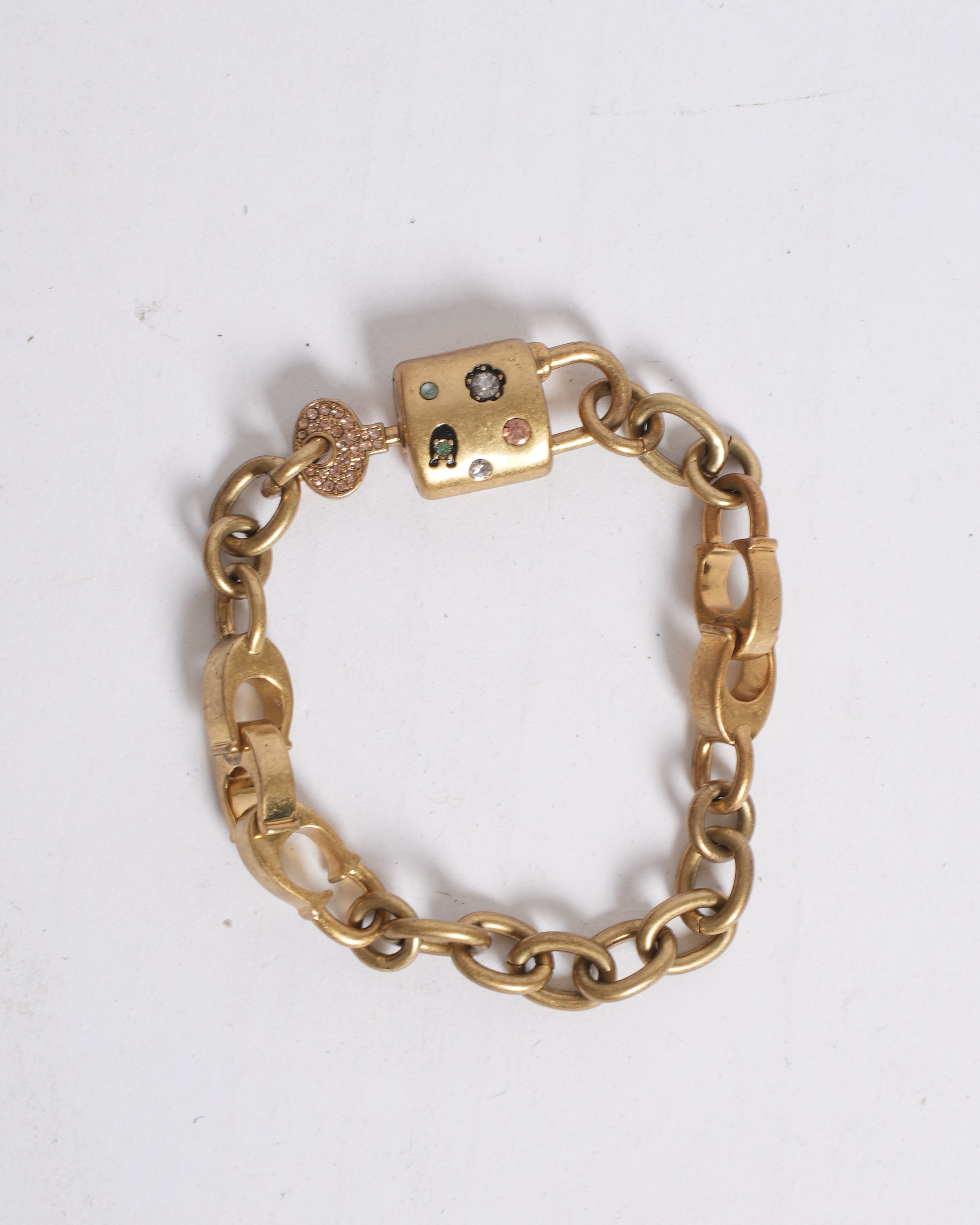 New Coach Tea Rose Padlock Bracelet