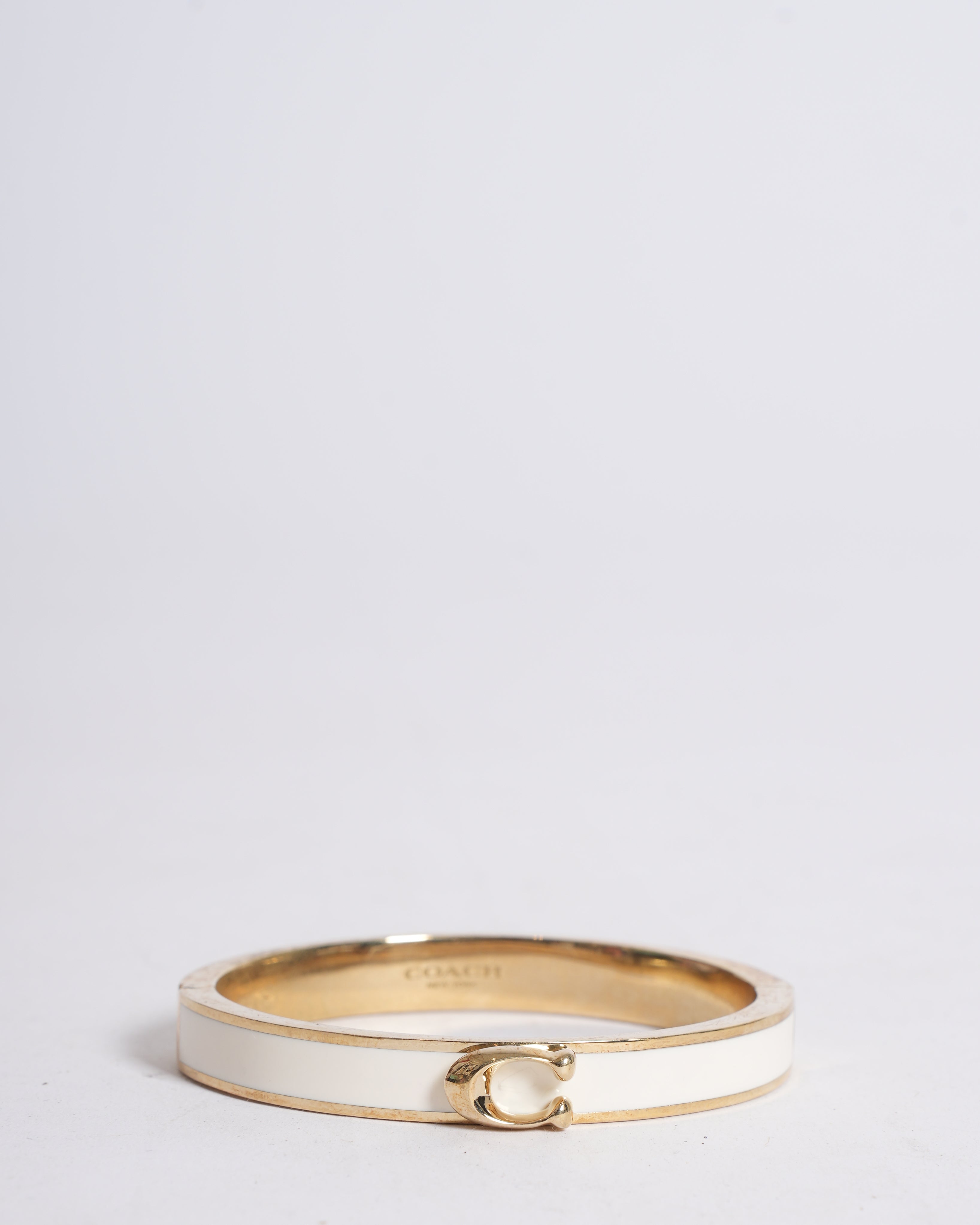 CoachOff-White Signature Logo Bangle Bracelet