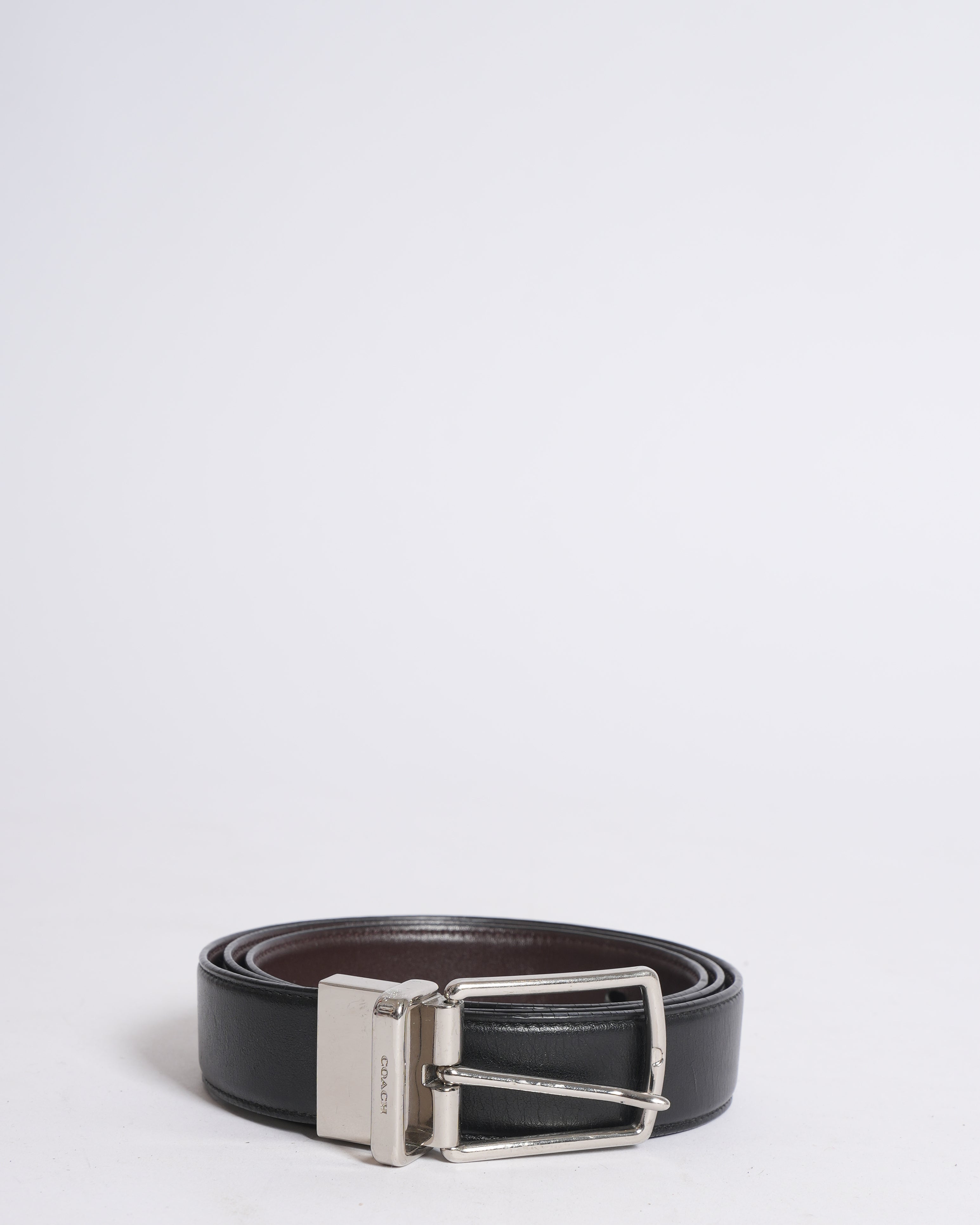 Coach Buckle Belt  In Black