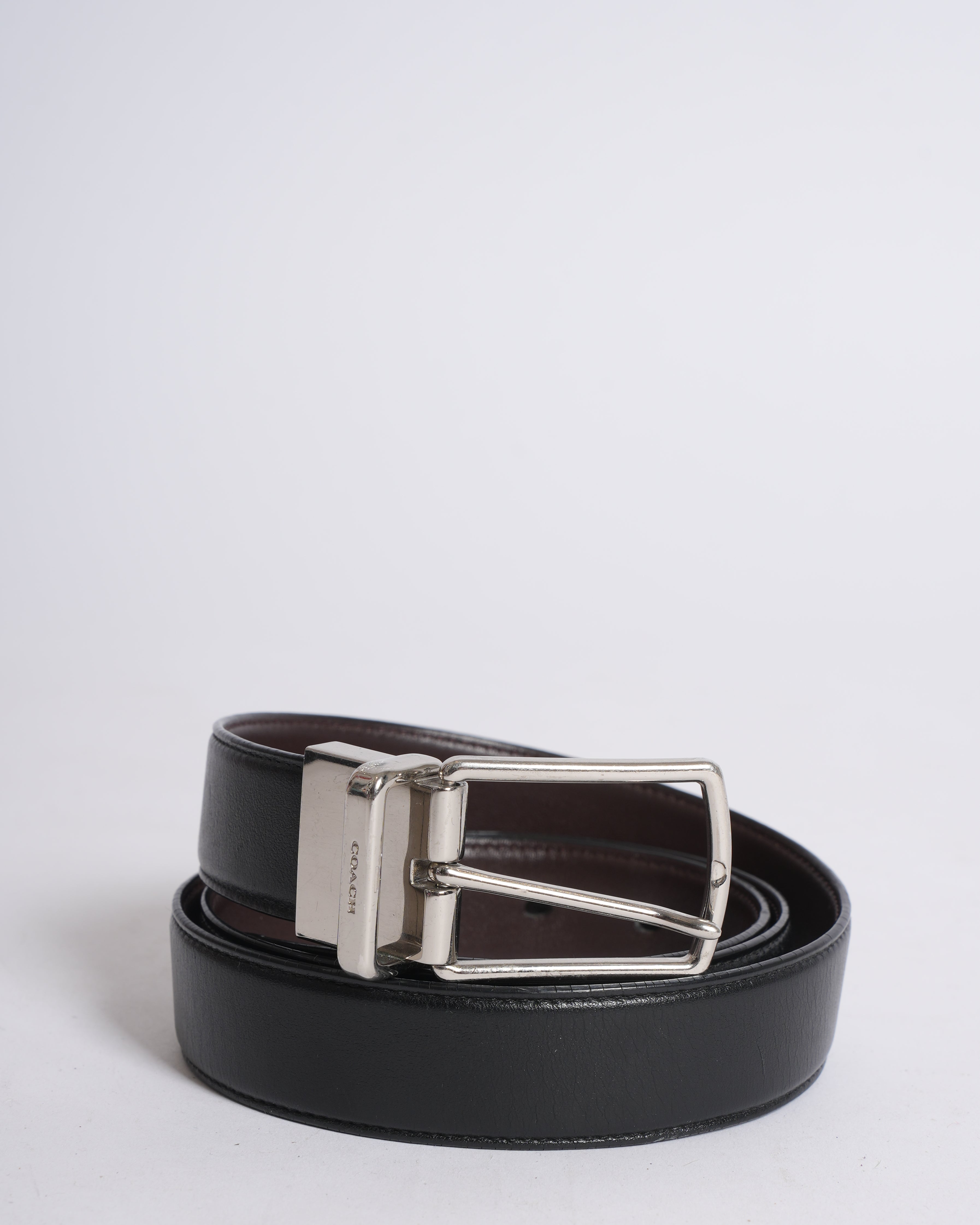 Coach Buckle Belt  In Black