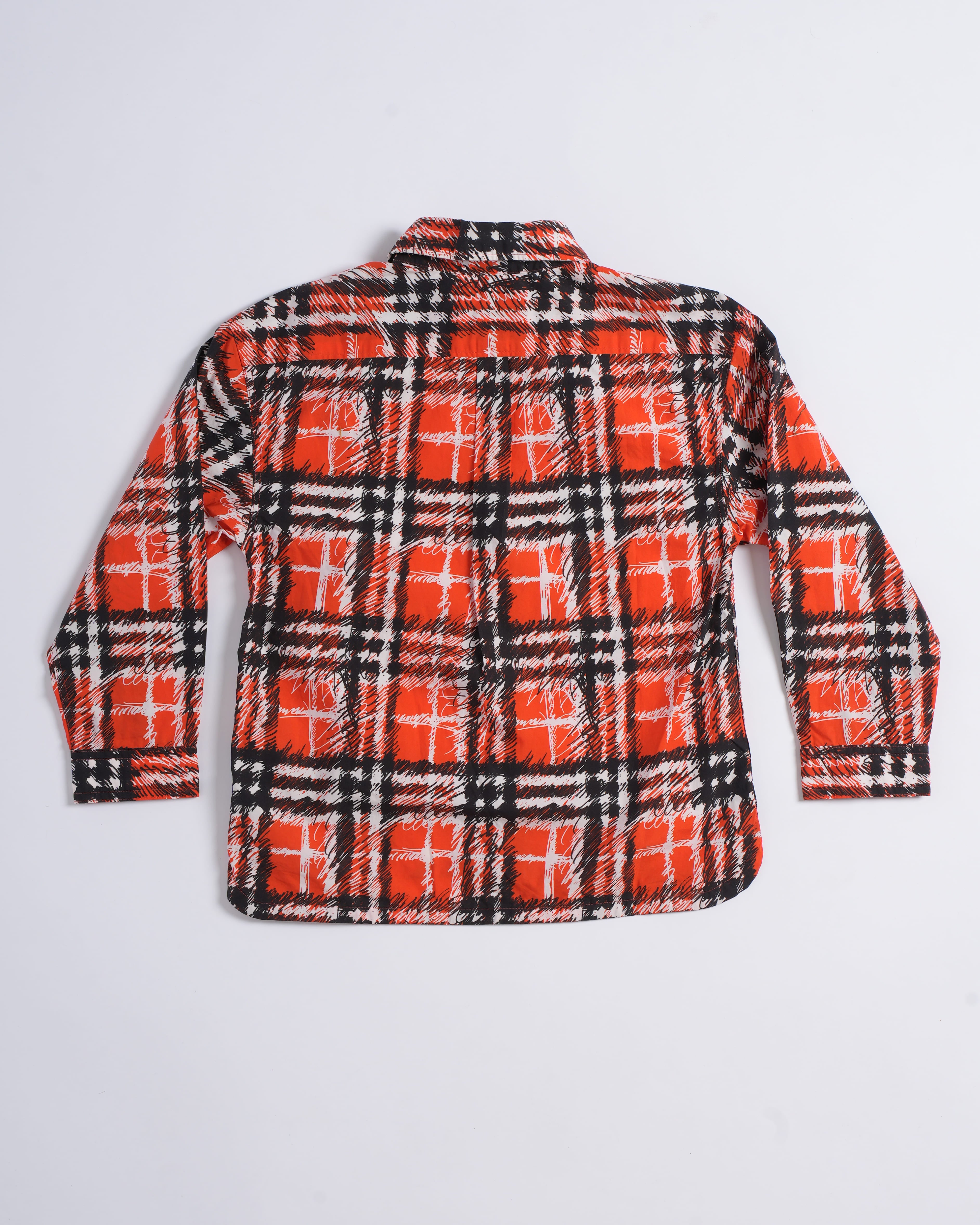 Burberry Orange White Checkered Shirt