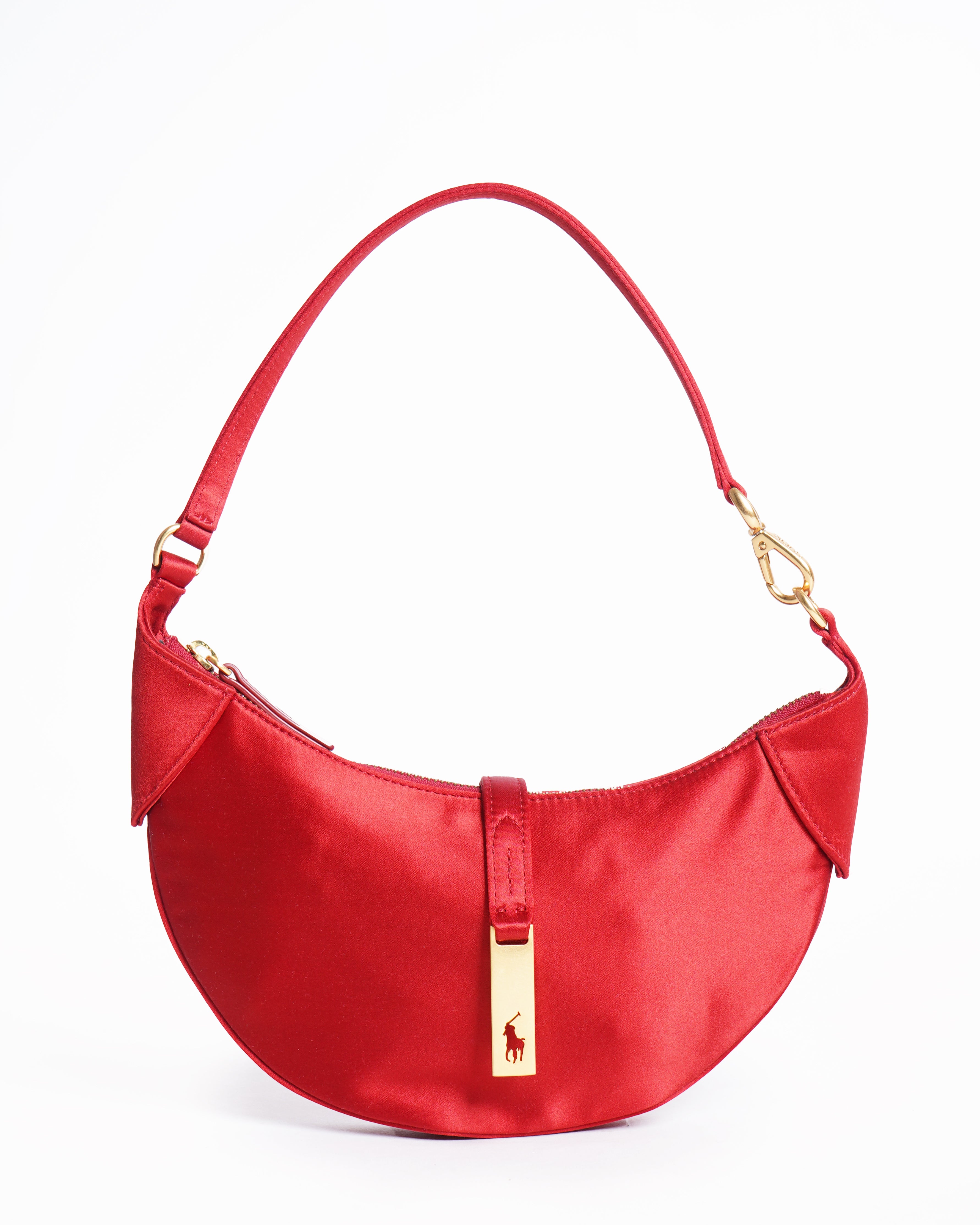 New Polo by ralph lauren red satin mini shoulder bag
