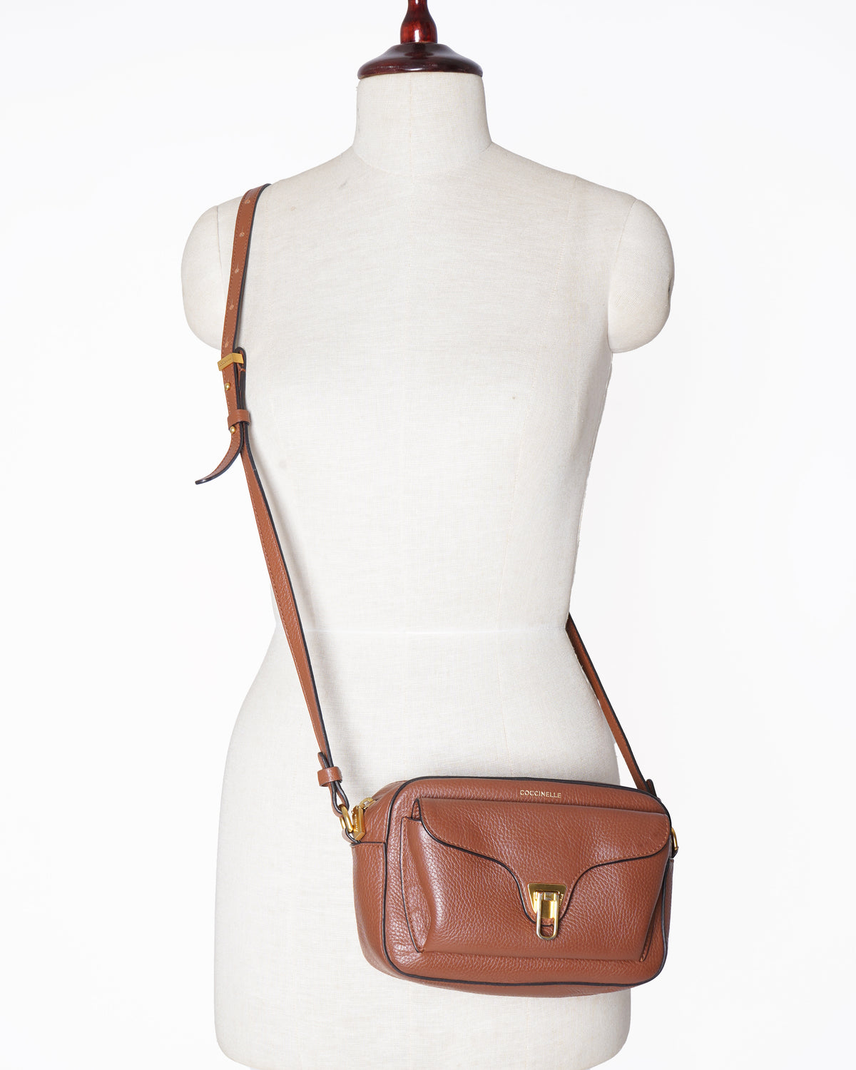 Coccinelle Beat Soft Brown Leather Crossbody Bag