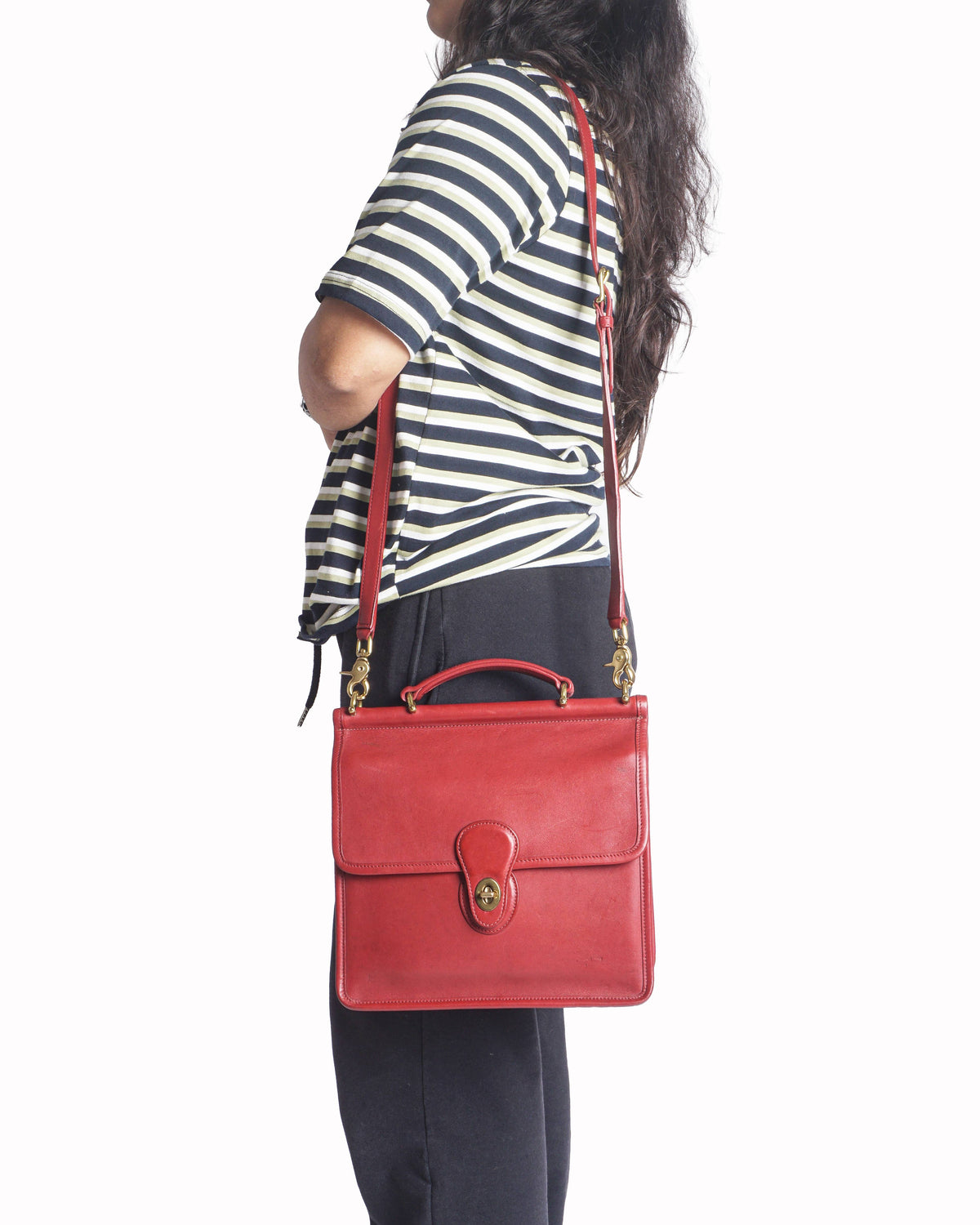 Coach Vintage Classic Red Leather Willis Bag