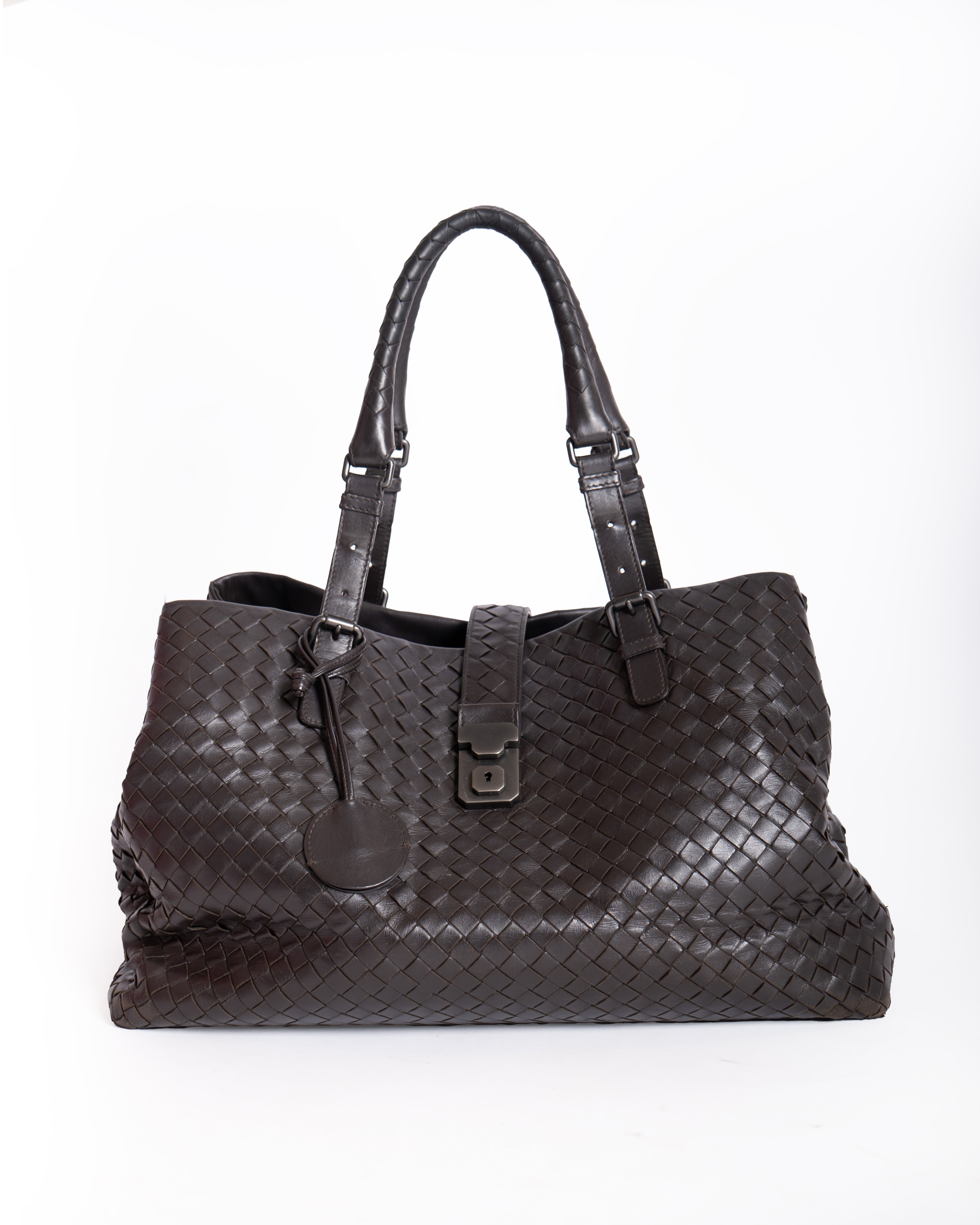 Bottega Veneta Brown Intrecciato Woven Nappa Leather Toma Shoulder Bag