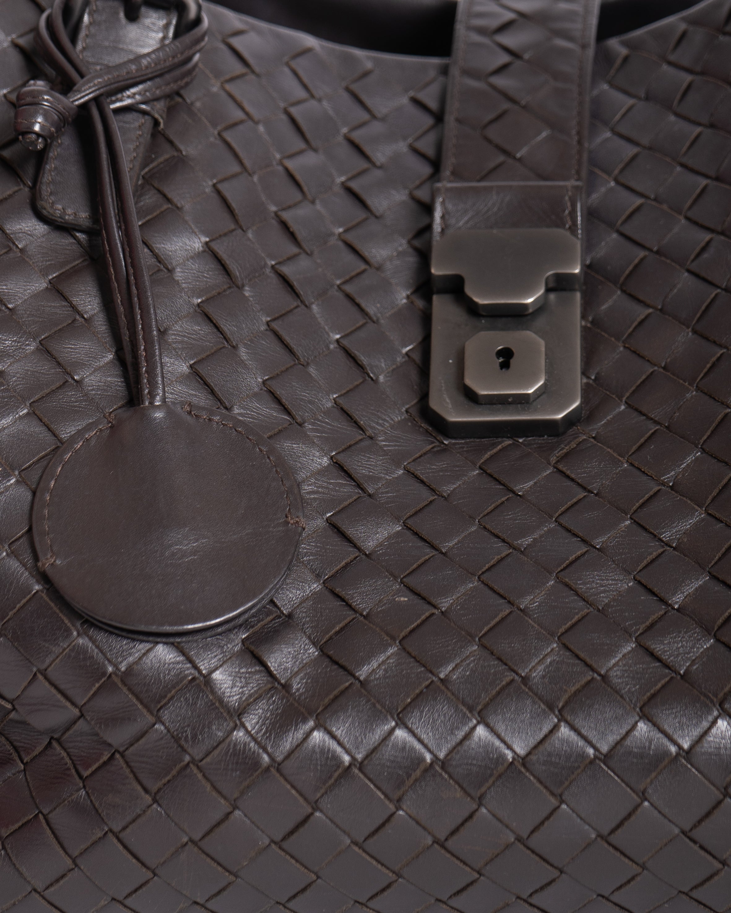 Bottega Veneta Brown Intrecciato Woven Nappa Leather Toma Shoulder Bag