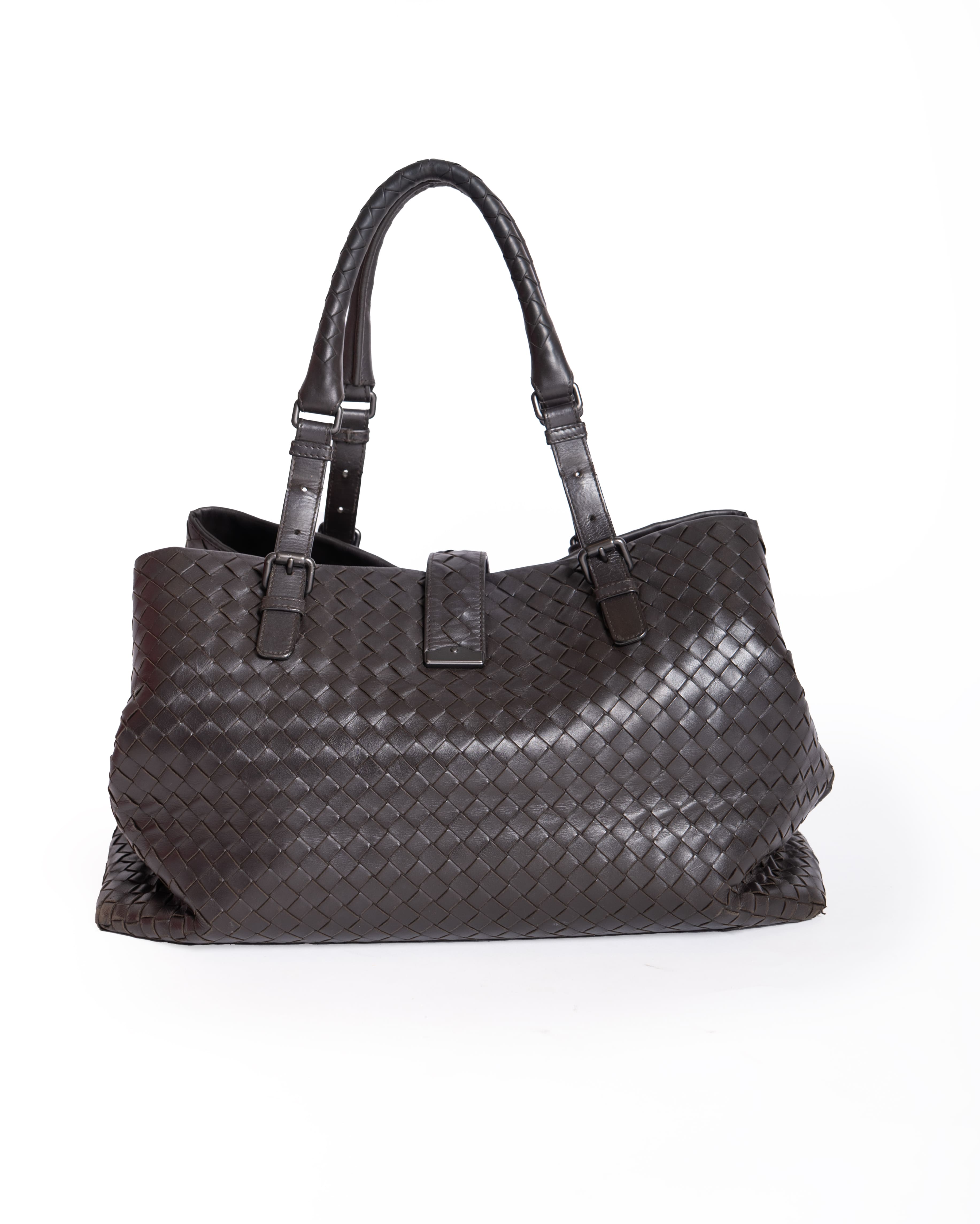 Bottega Veneta Brown Intrecciato Woven Nappa Leather Toma Shoulder Bag