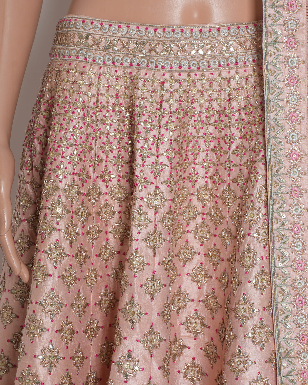 Anita Dongre Mohini Lehenga In blush Pink Set With Two Dupattas