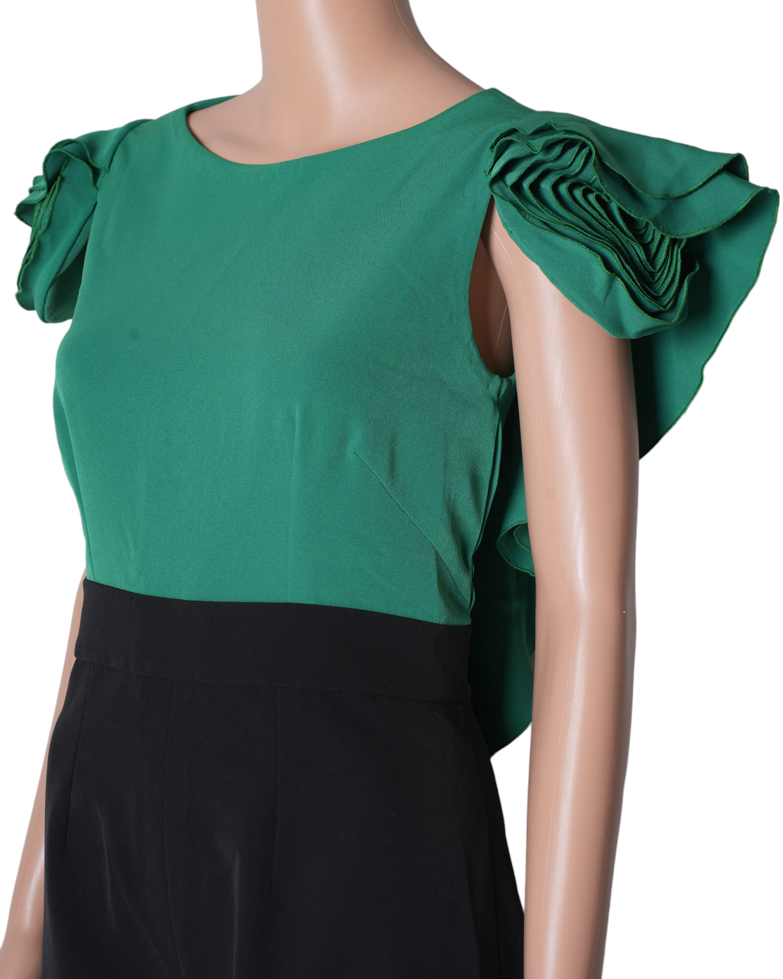 New Pranati Kejriwall Black & Green Rose Detail Jumpsuit