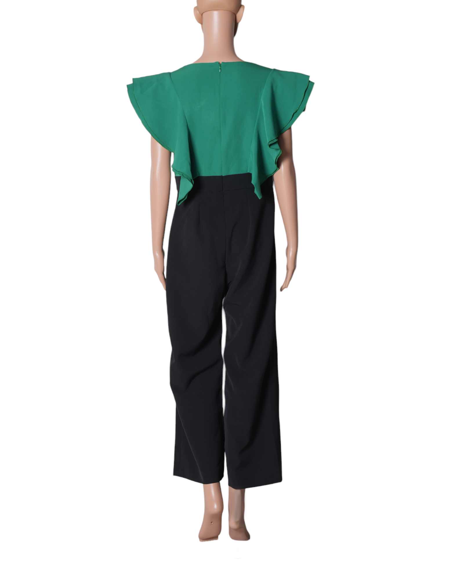 New Pranati Kejriwall Black & Green Rose Detail Jumpsuit