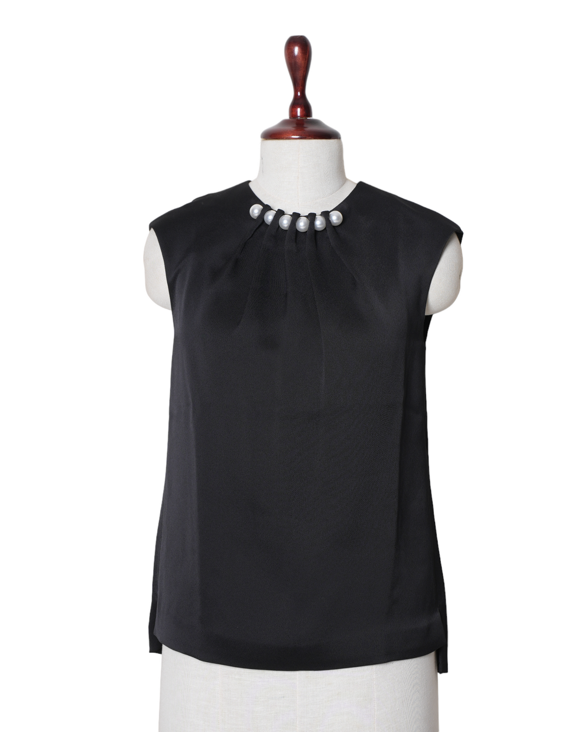 Ted Baker Black Faux Pearl Satin Top