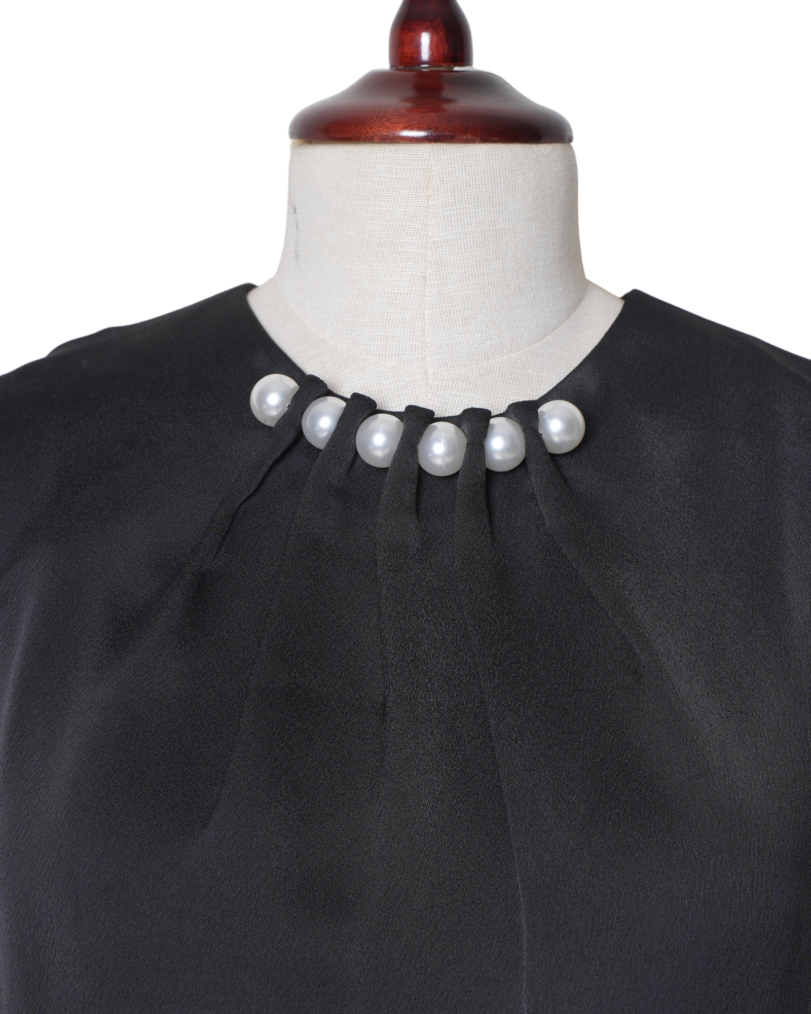 Ted Baker Black Faux Pearl Satin Top