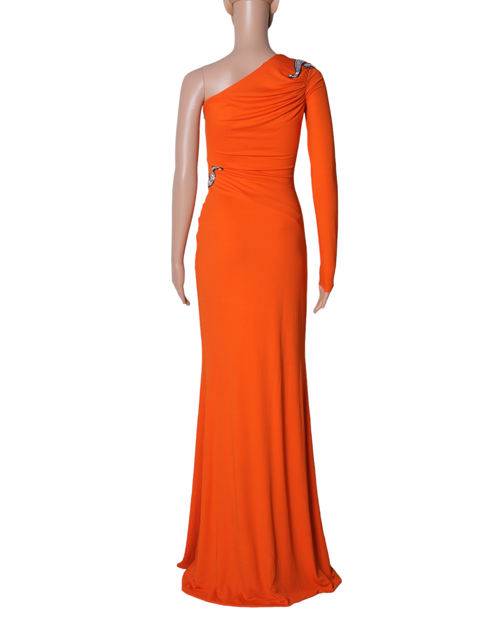 Blumarine Orange Single Shoulder Gown