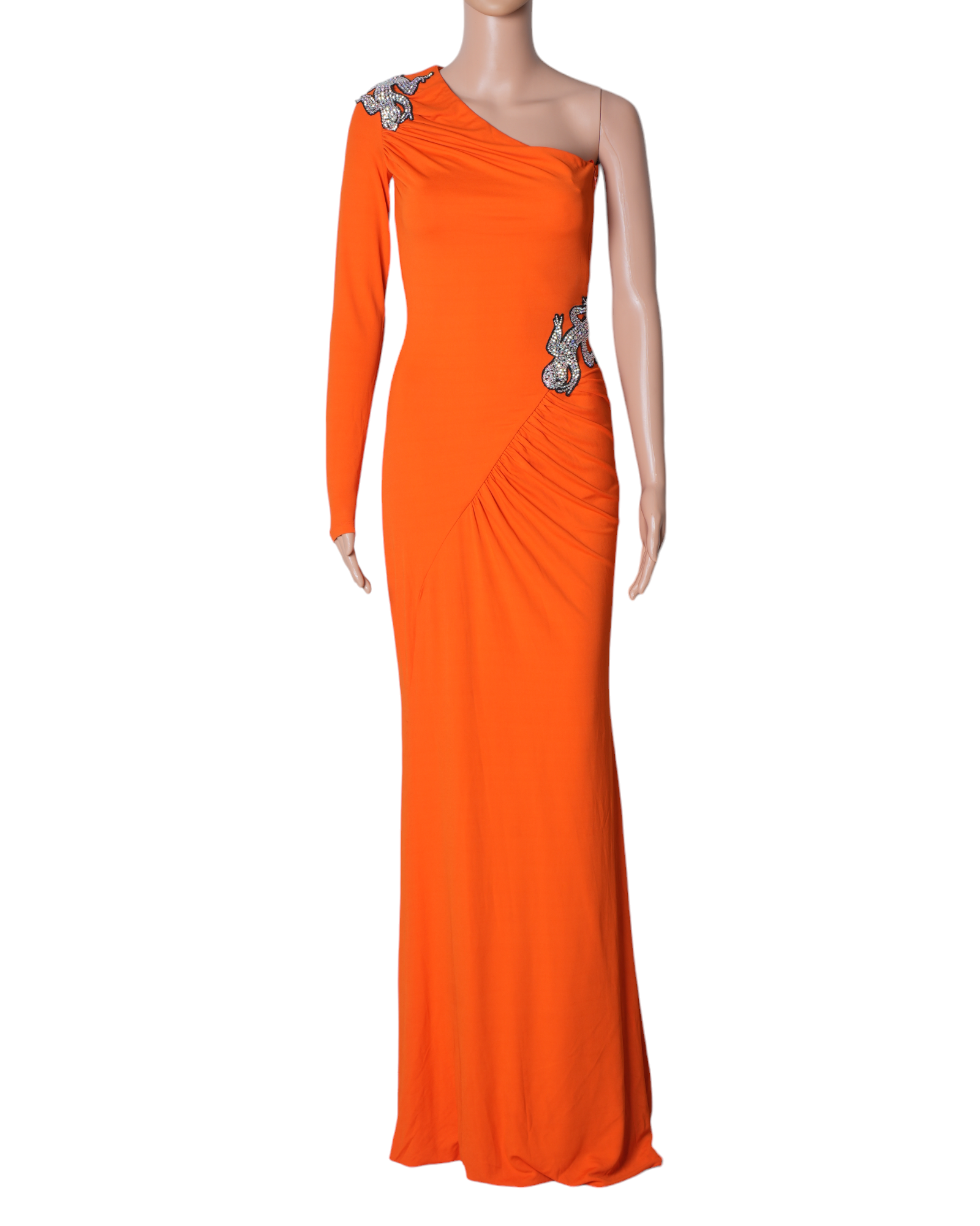 Blumarine Orange Single Shoulder Gown