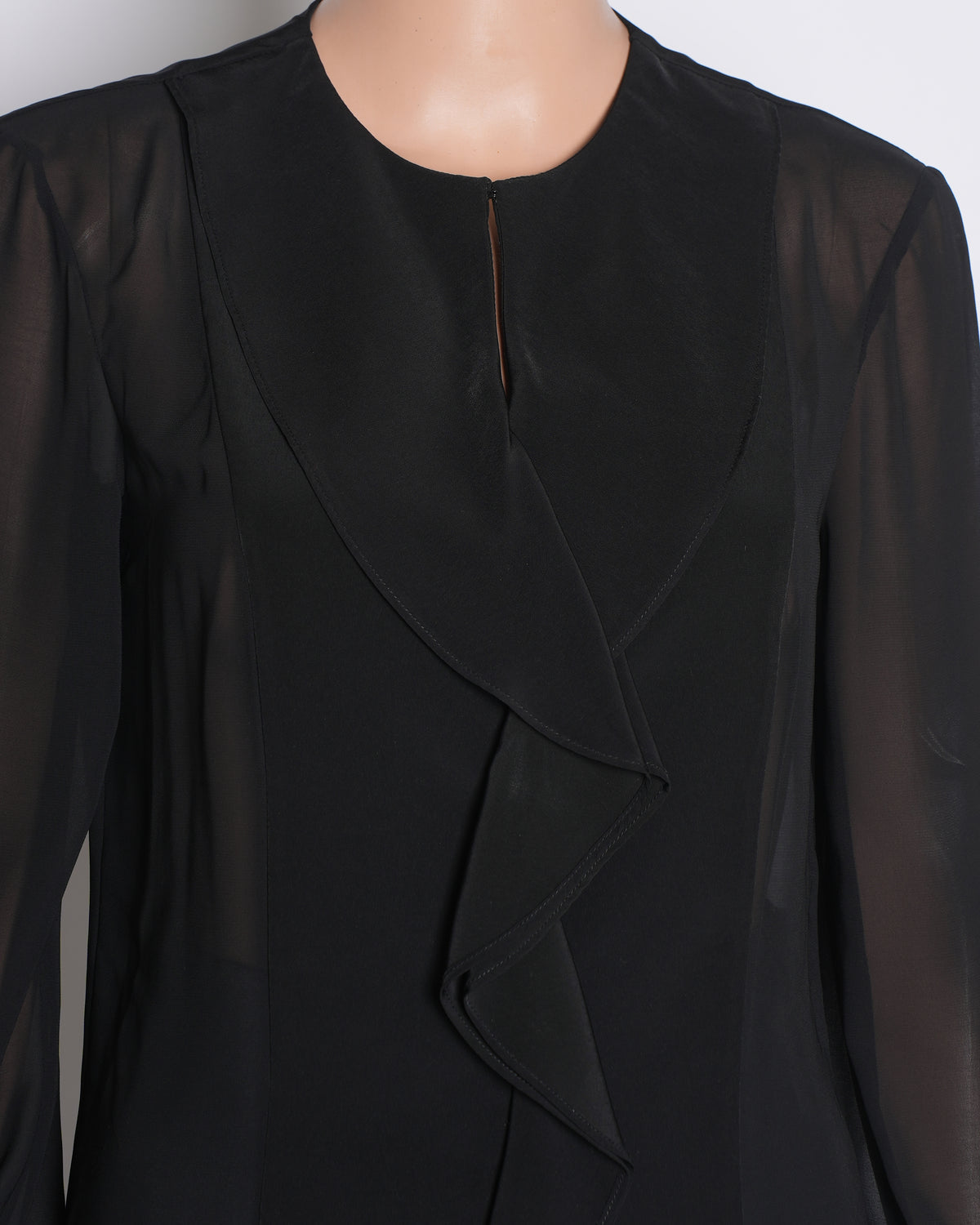 Philosophy Black Ruffle Top