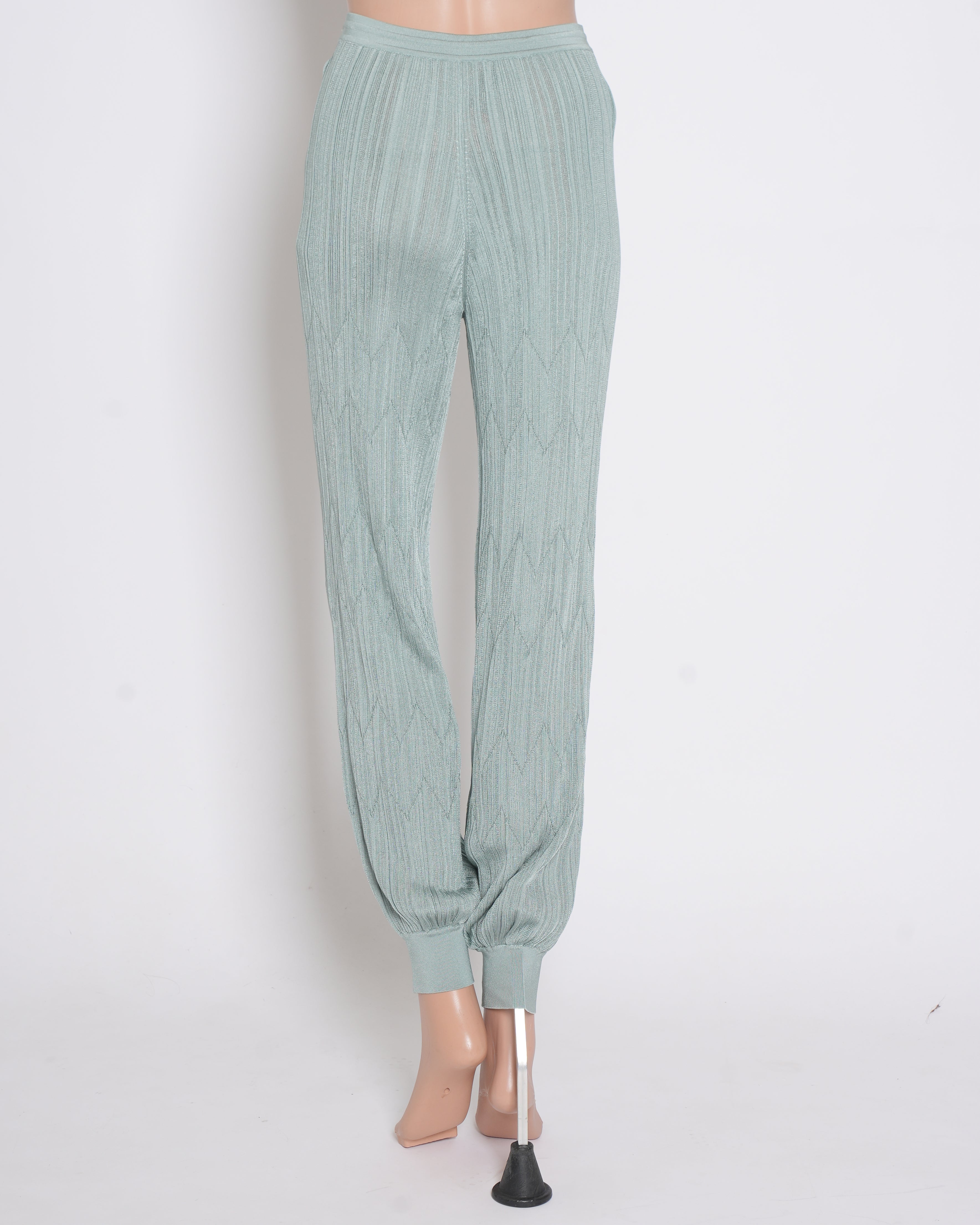 Missoni Knitted Ribbed Bottom In Sage Green