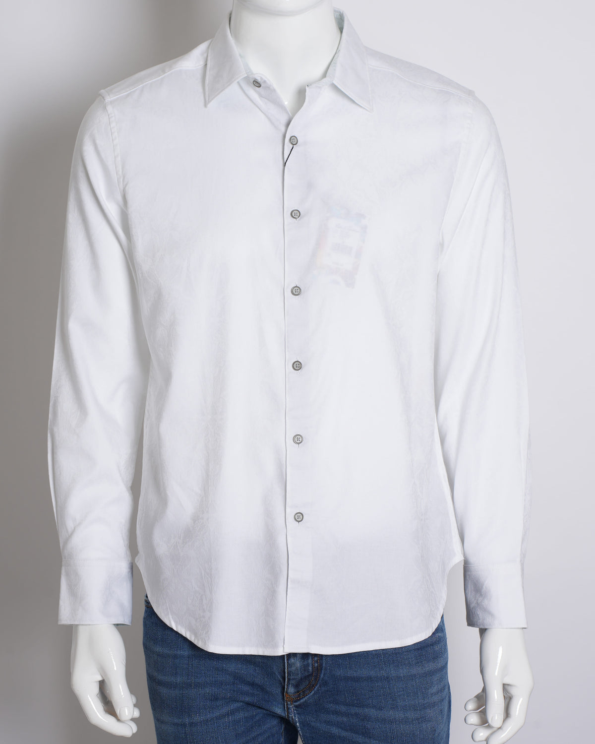Roberto Graham White Button Down Full Sleeve Shirt