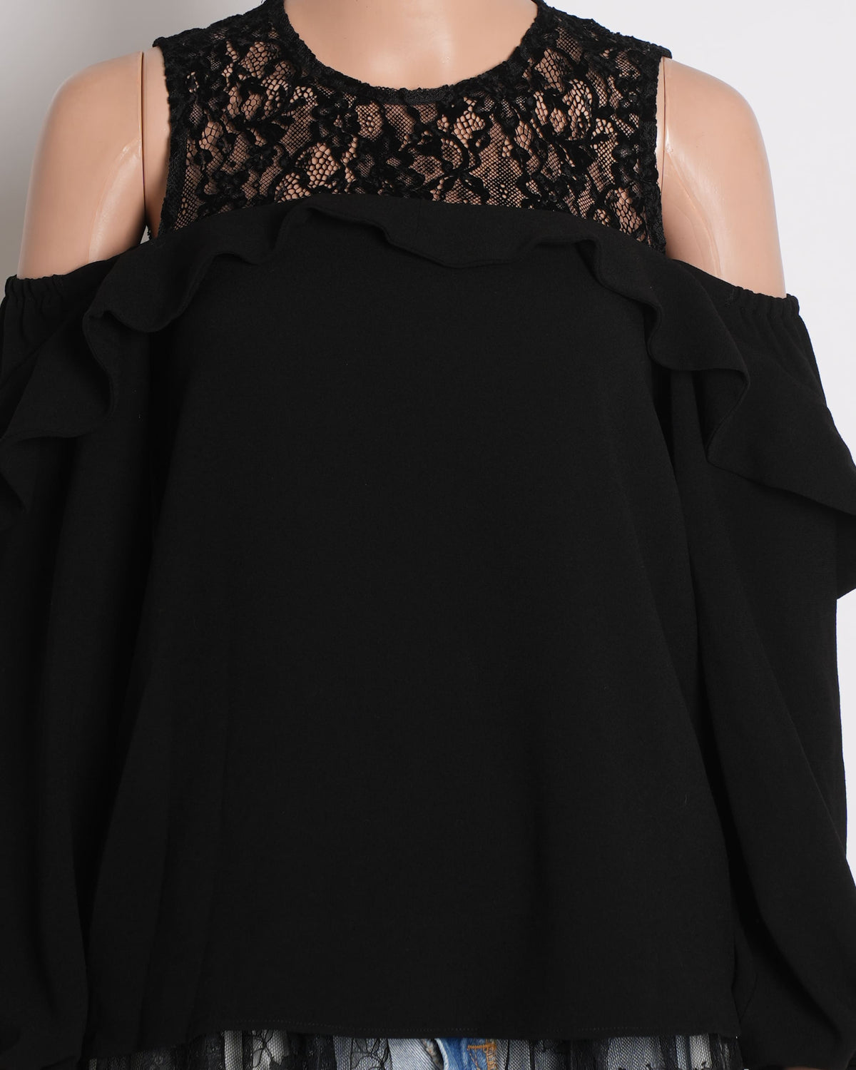 Maje Cold Shoulder Top In Black
