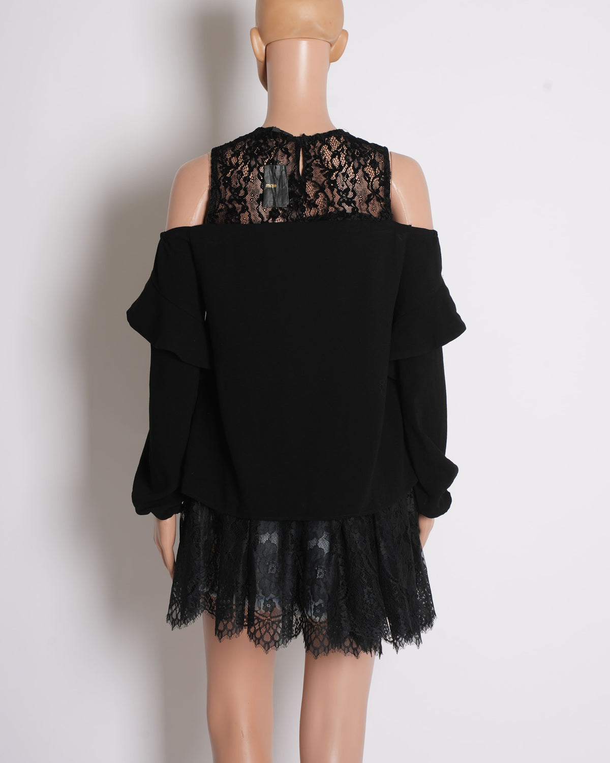 Maje Cold Shoulder Top In Black
