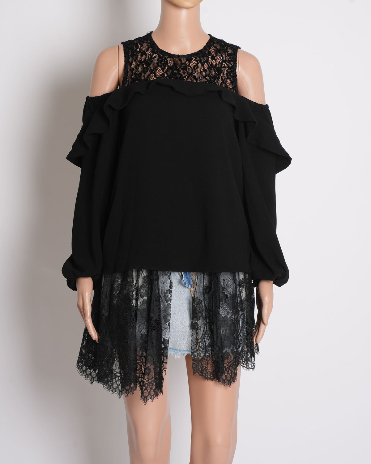 Maje Cold Shoulder Top In Black