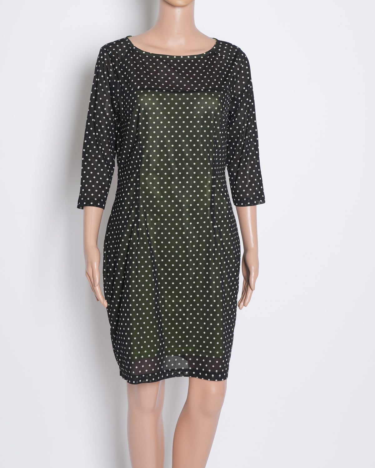 Michael Kors Sheer Polka Dot Dress in Black & White