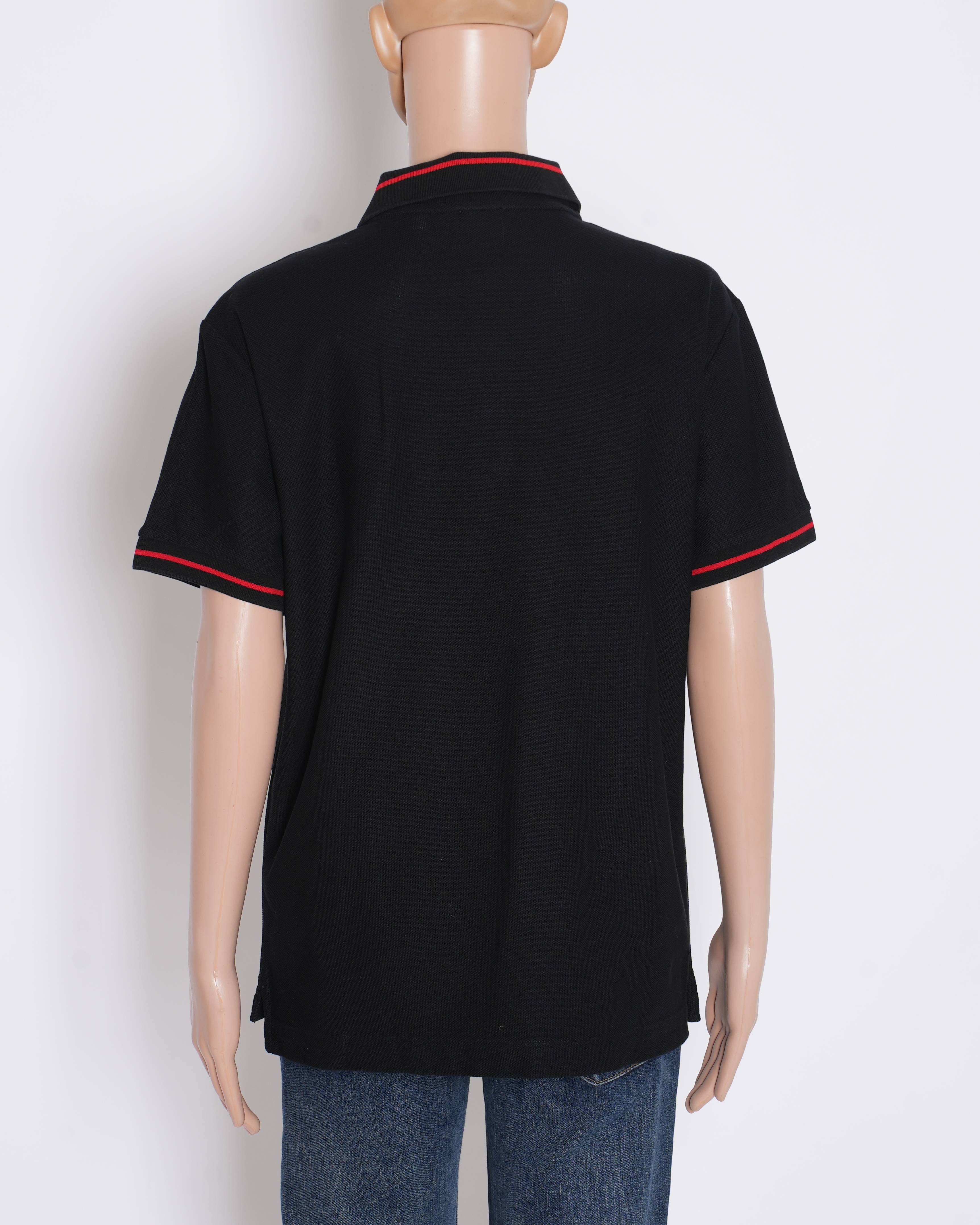 Burberry Black Grenford Red-Tipped Polo Shirt - Authentic Pre
