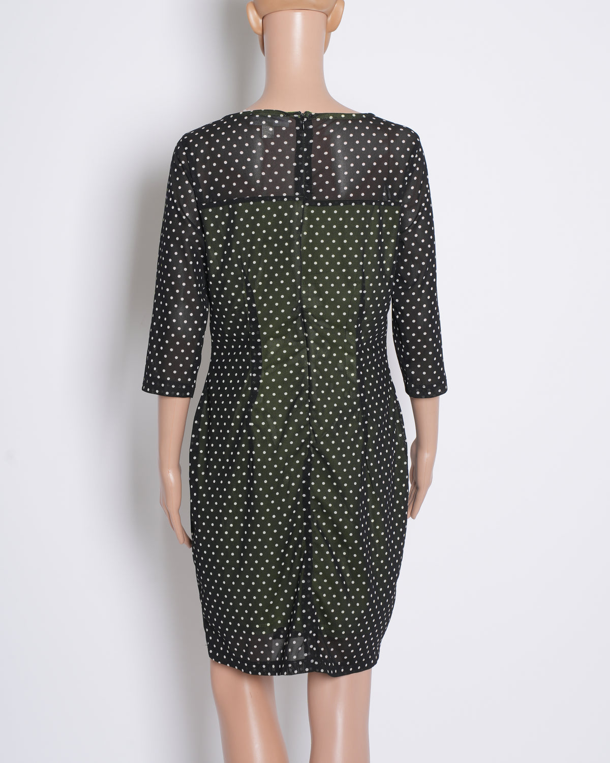 Michael Kors Sheer Polka Dot Dress in Black & White